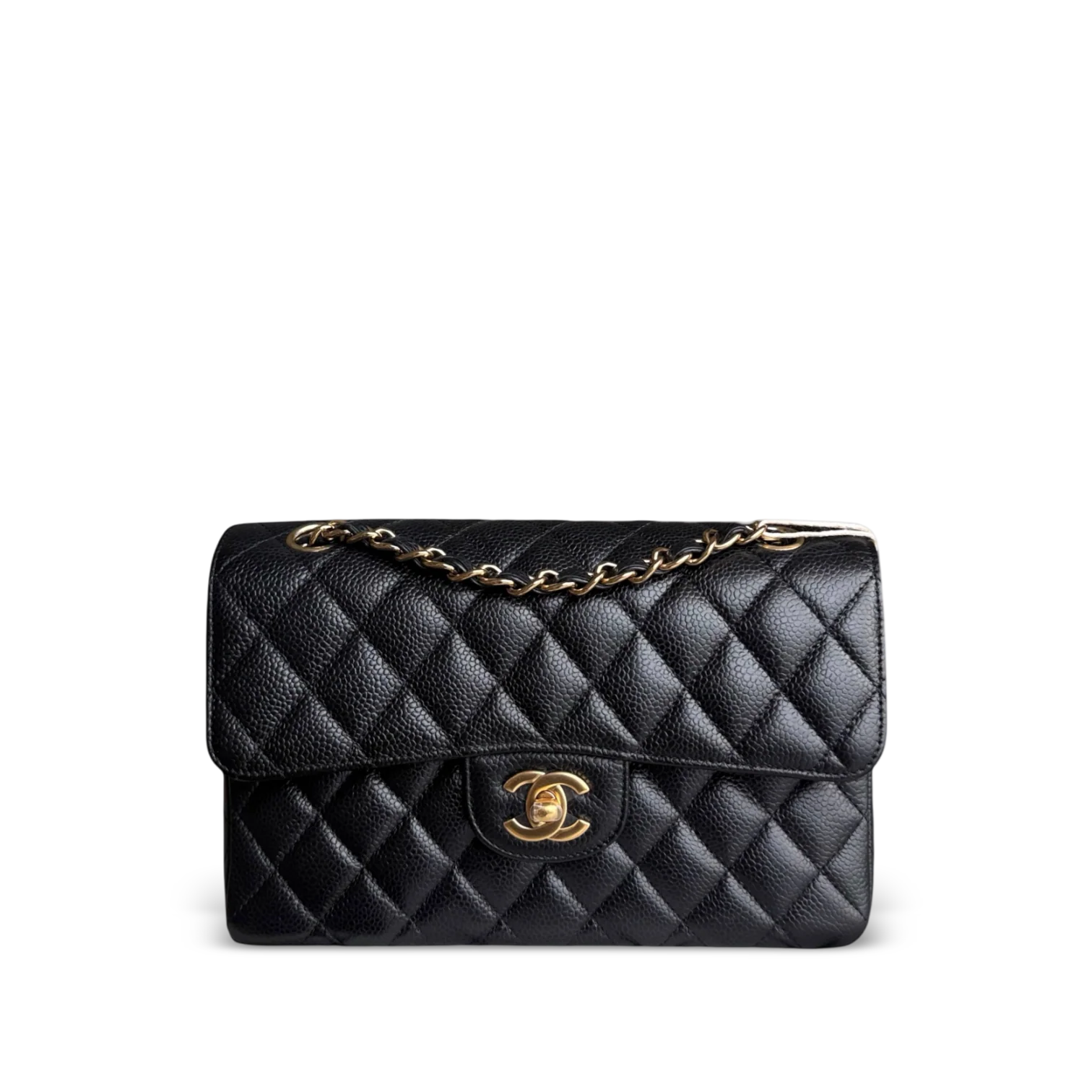 Chanel Classic Flap Small - Caviar 23CM Quilted Black Gold Hardware Series 25