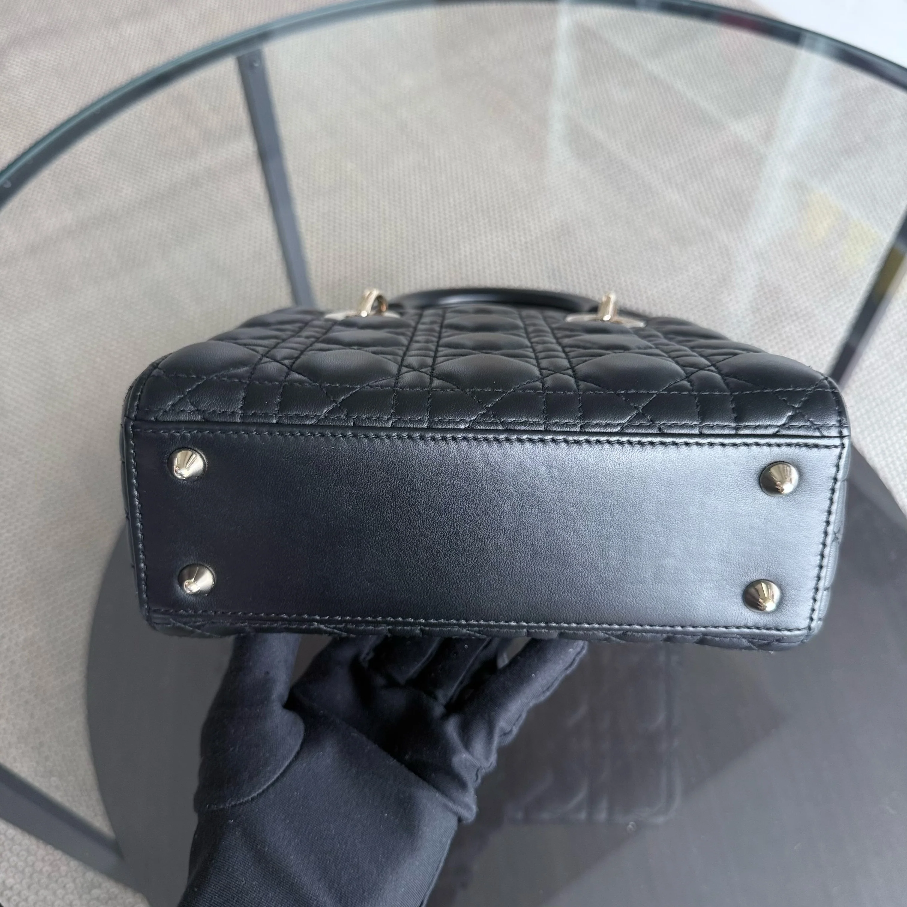 Dior Lady Small Flap - Cannage Lambskin Black Gold Hardware