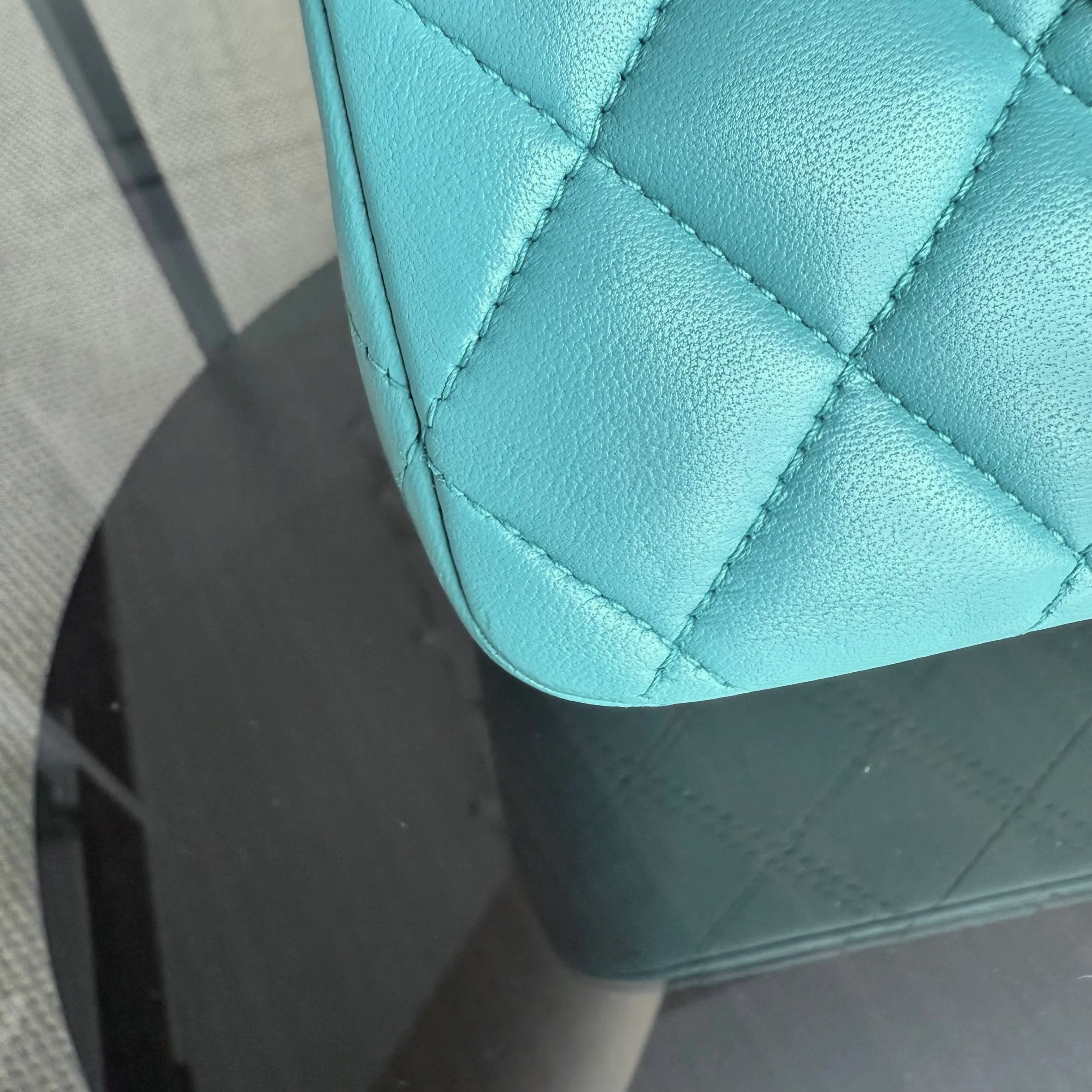 Chanel Classic Flap Medium - 25CM Quilted Lambskin Blue Silver Hardware