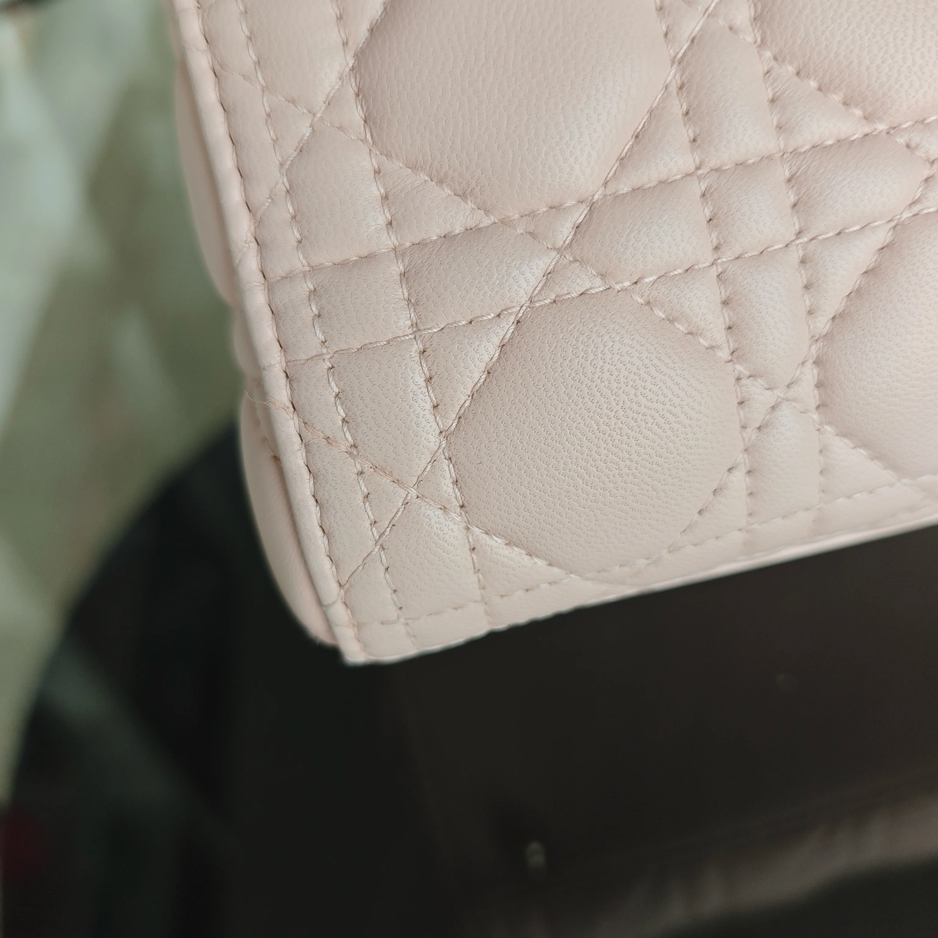 Dior Lady Large - Cannage Lambskin Light Pink Gold Hardware