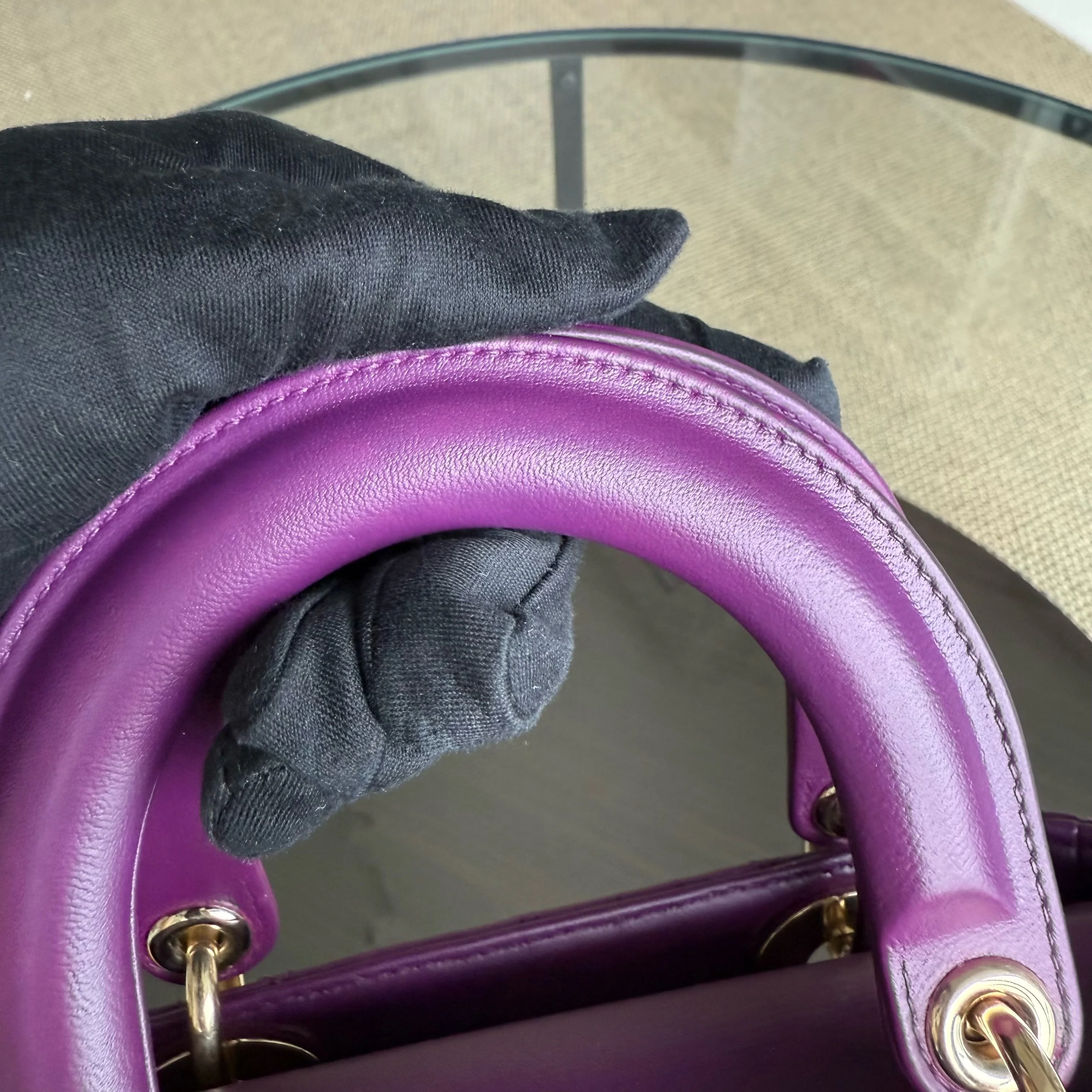 Dior Lady Small ABC - Cannage Lambskin Purple Gold Hardware MyABC