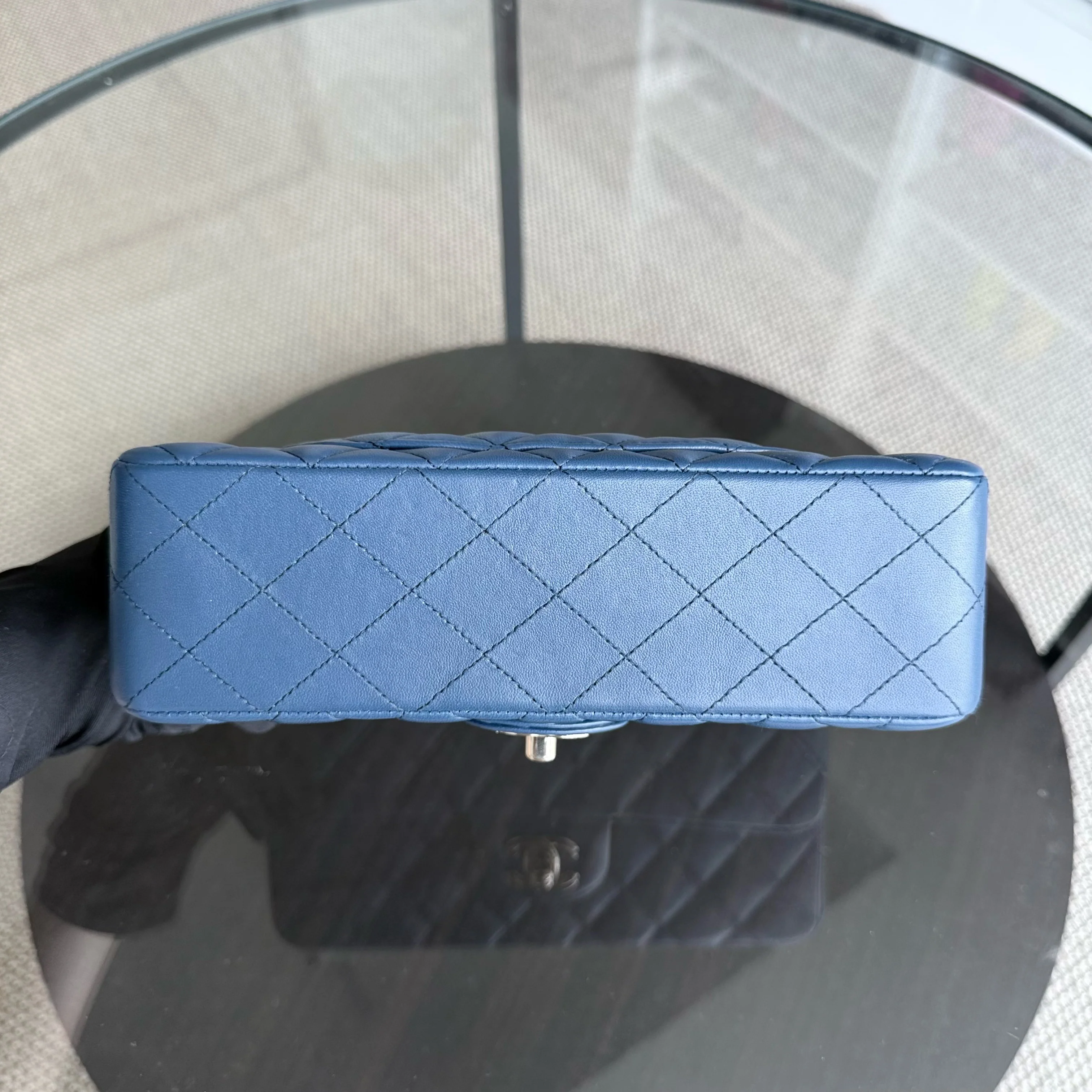 Chanel Classic Flap Small - Lambskin 23CM Dark Blue Gold Hardware Series 25