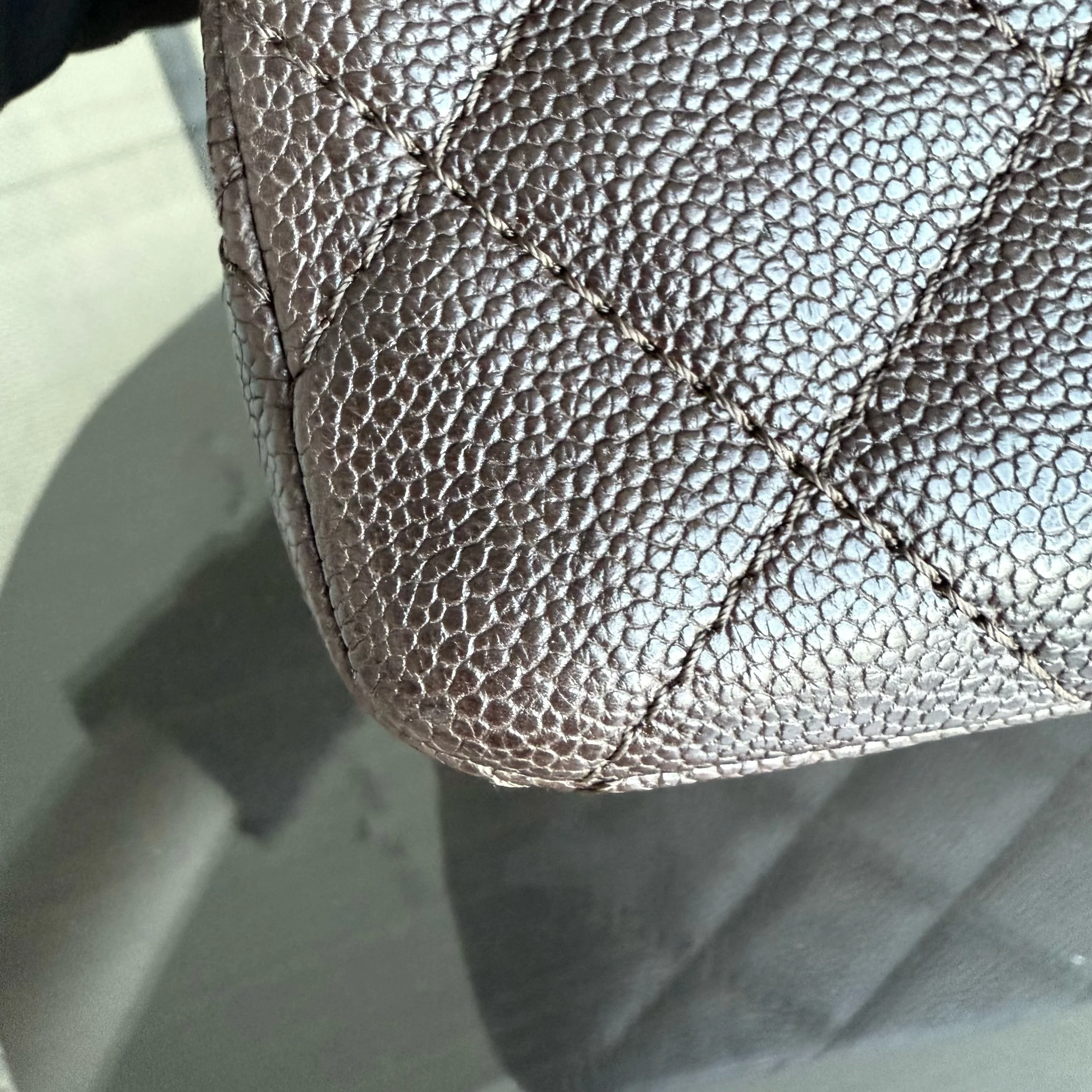 Chanel 2.55 Reissue 227 - Caviar Quilted Grained Calfskin Dark Brown Silver Hardware Series 14