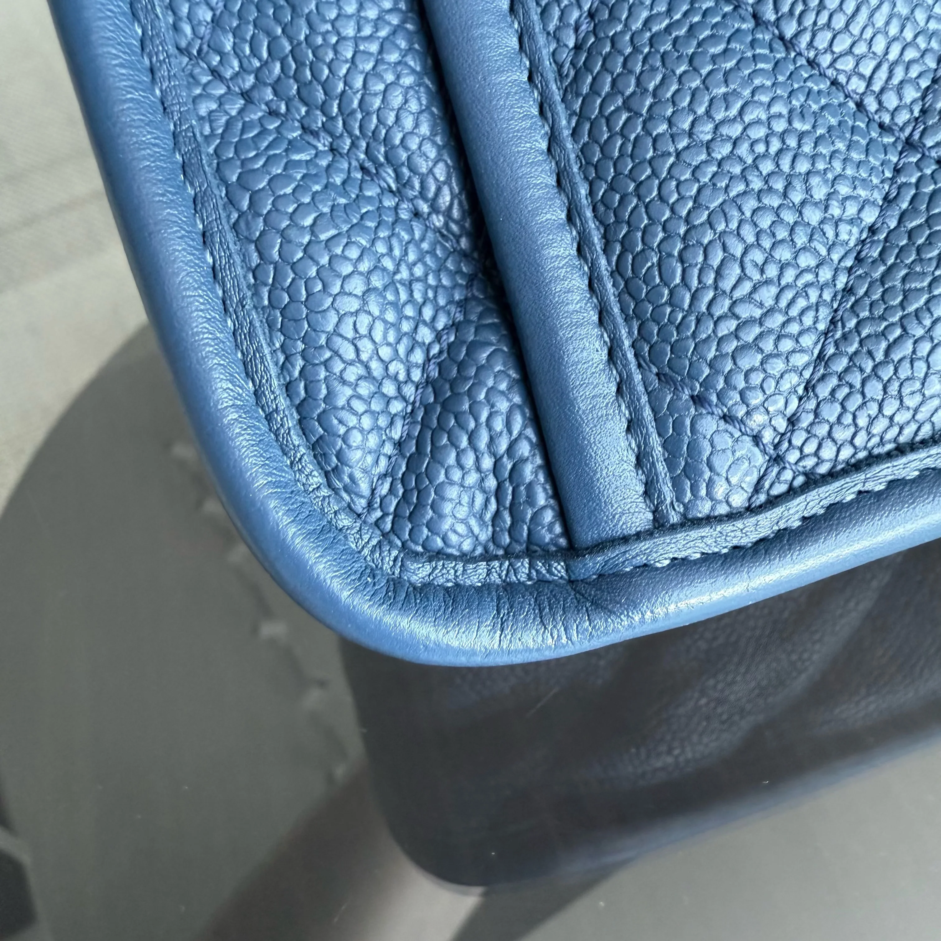 Chanel French Riviera - Caviar Quilted Grained Calfskin Blue Silver Hardware Series 15