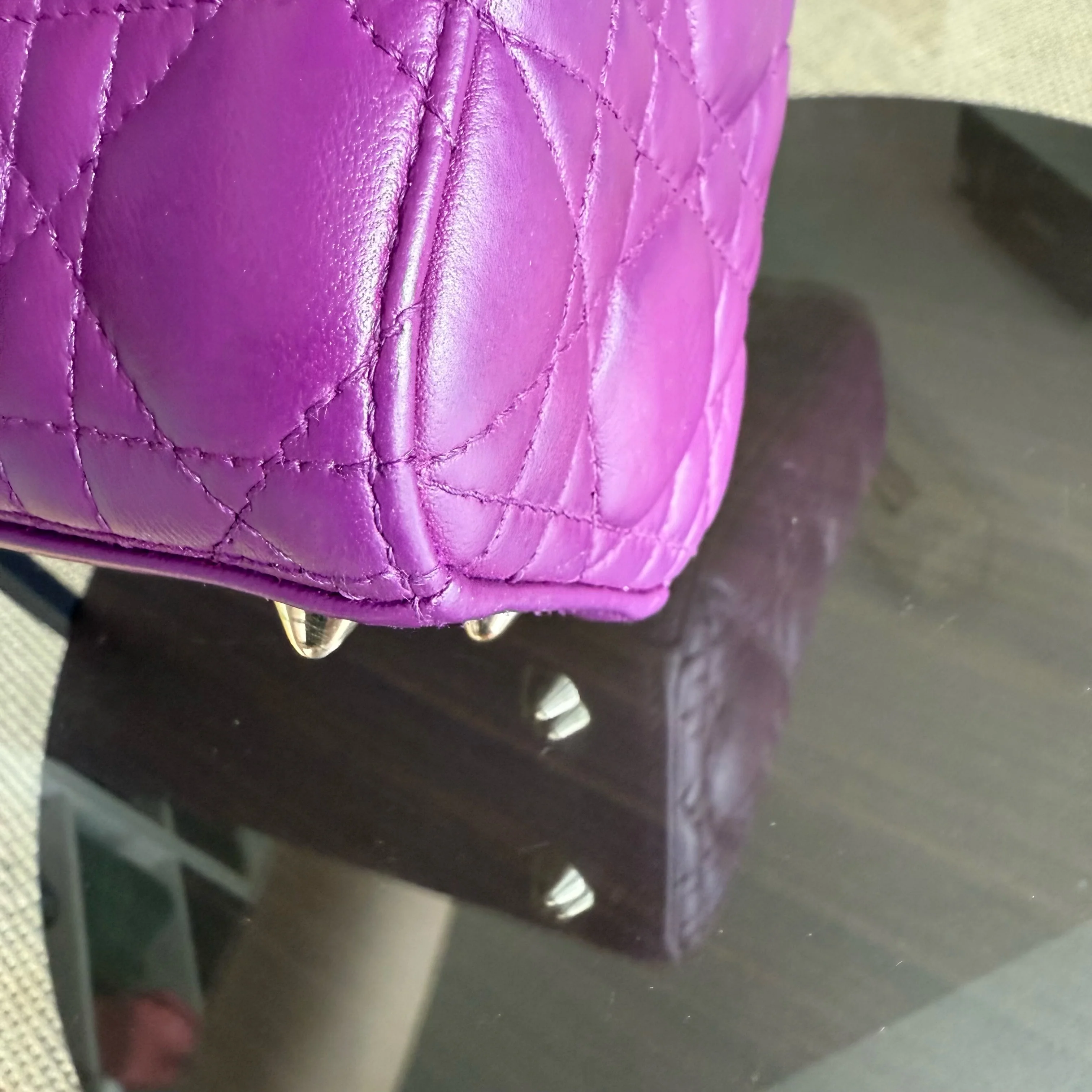 Dior Lady Small ABC - Cannage Lambskin Purple Gold Hardware MyABC