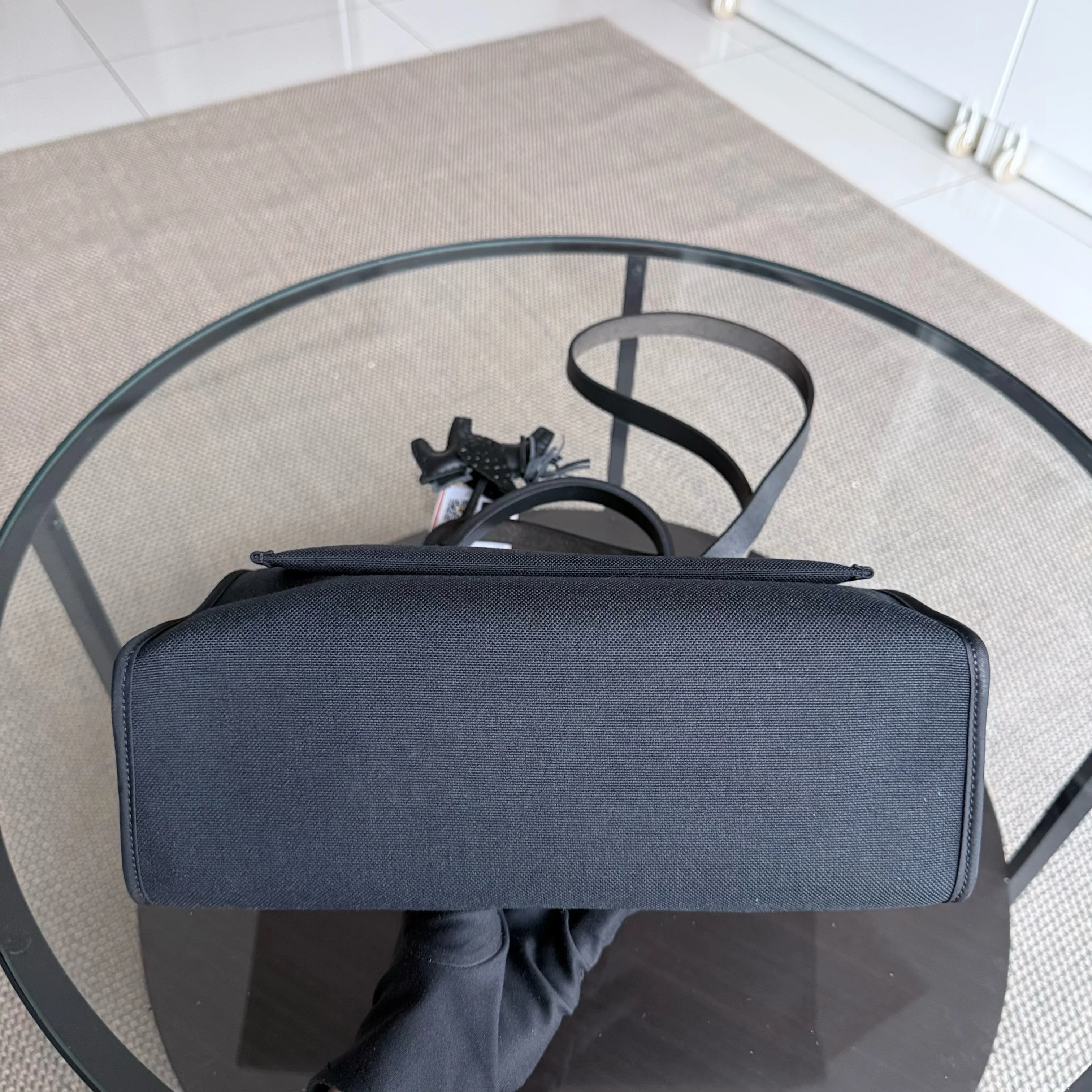 Hermes Herbag Zip 31 Plain Cloth Black PHW