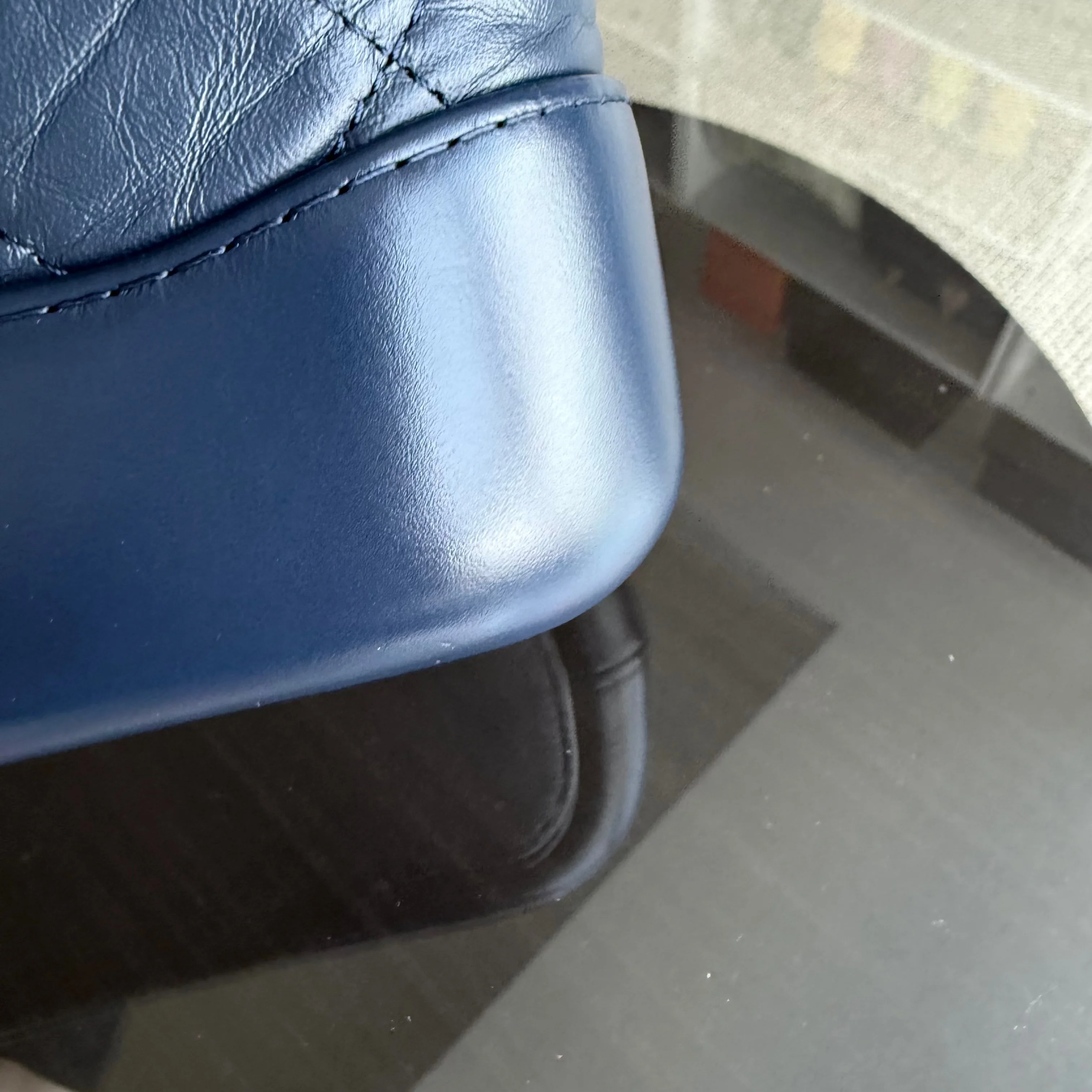 Chanel Gabrielle Small - Quilted Aged Calfskin Dark Blue Two-tone Gold Hardware Series 29