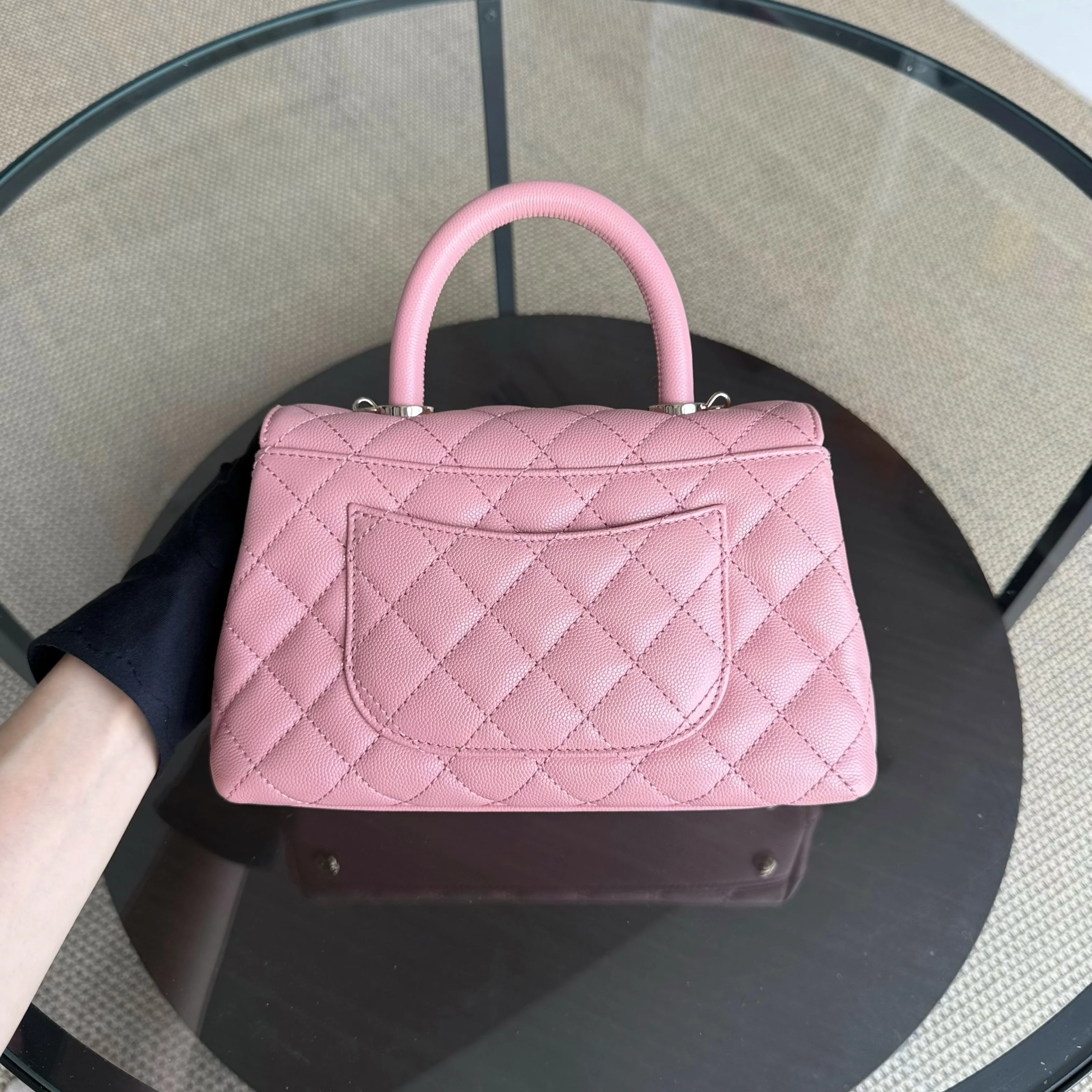 Chanel Coco Handle Small Microchip - Caviar Quilted Light Pink Gold Hardware