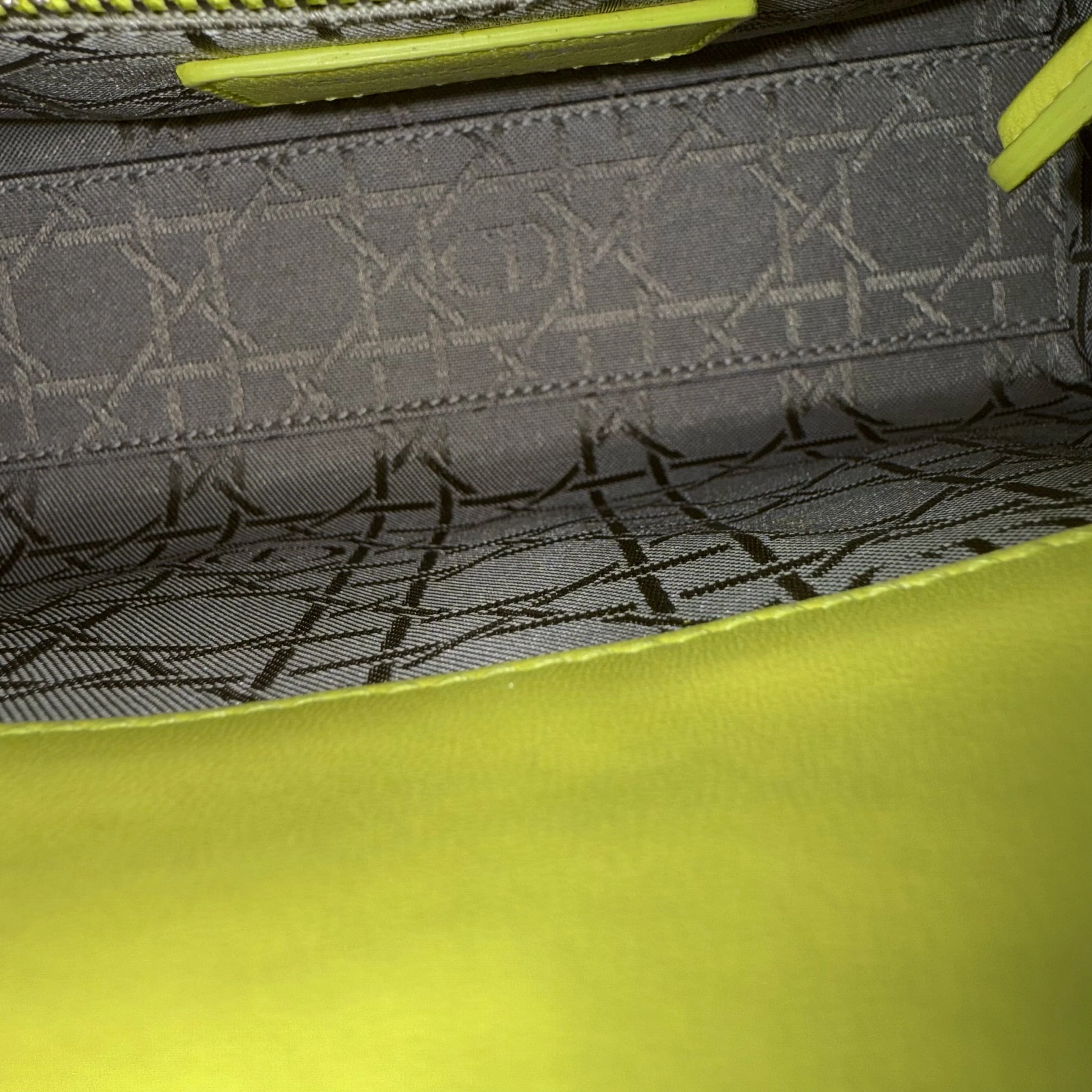 Dior Lady Mini - Cannage Lambskin Yellow Silver Hardware Adjustable Strap