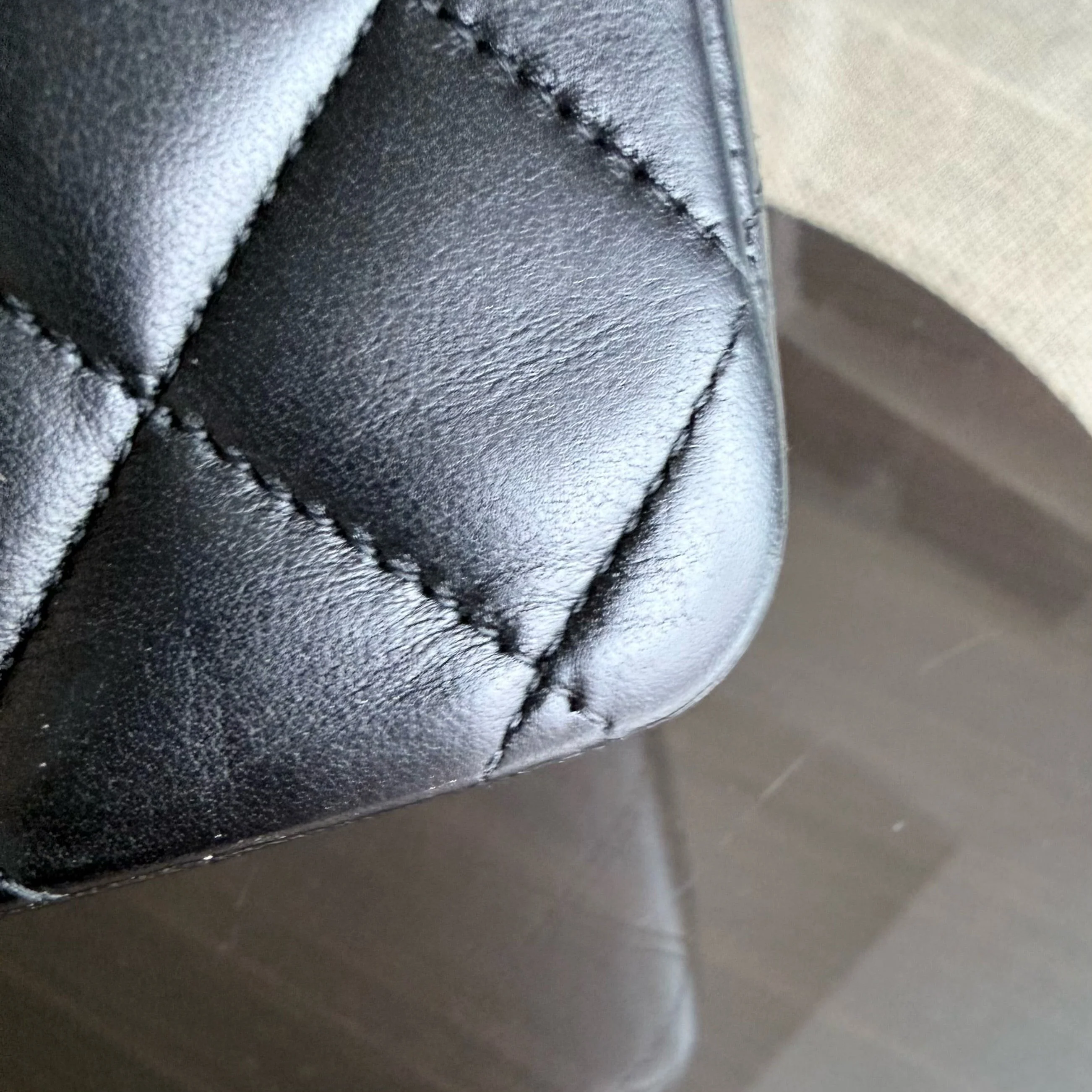 Chanel Classic Flap Medium - 25CM Quilted Lambskin Black Silver Hardware Series 12