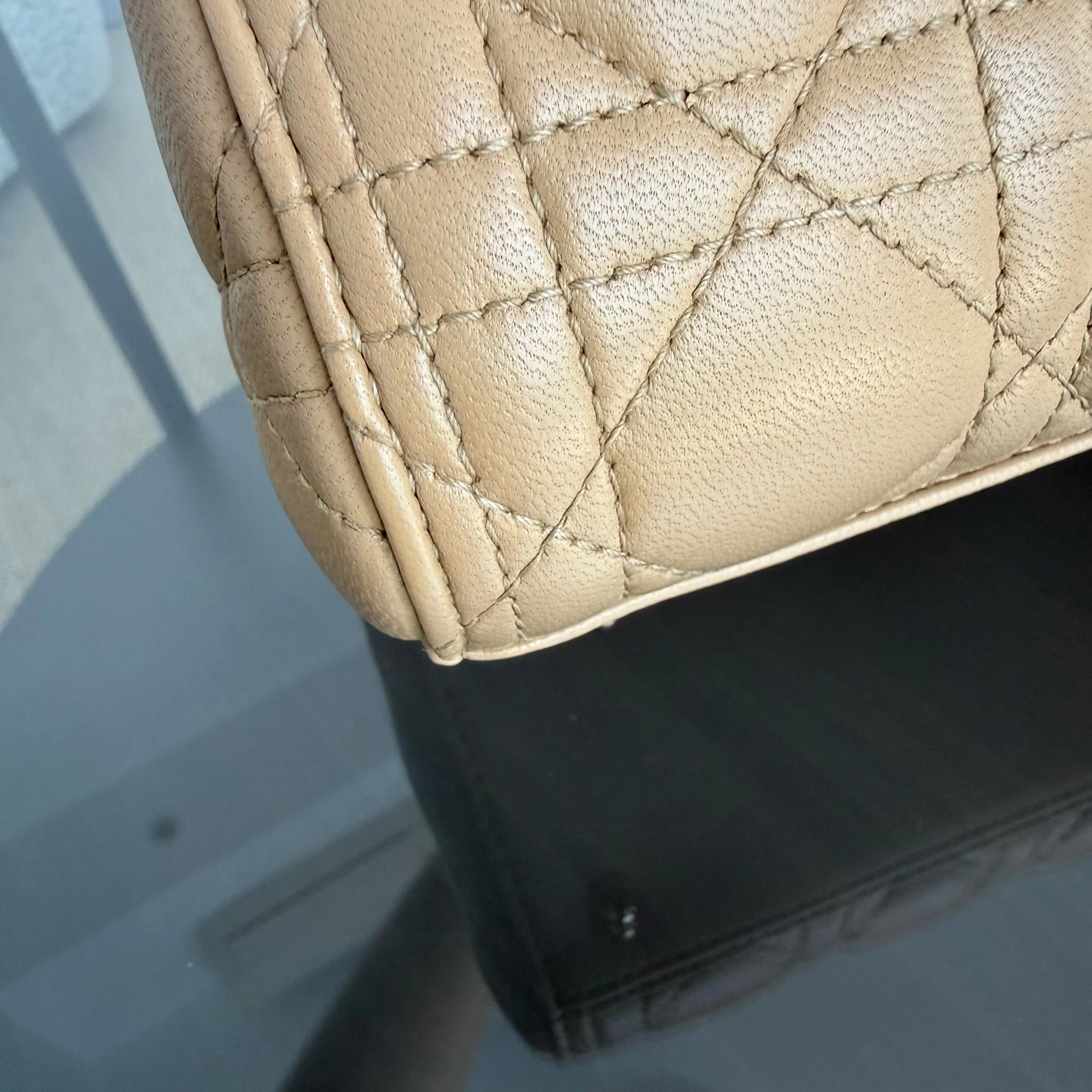 Dior Lady Medium - Cannage Lambskin Beige Brown Gold Hardware Strap