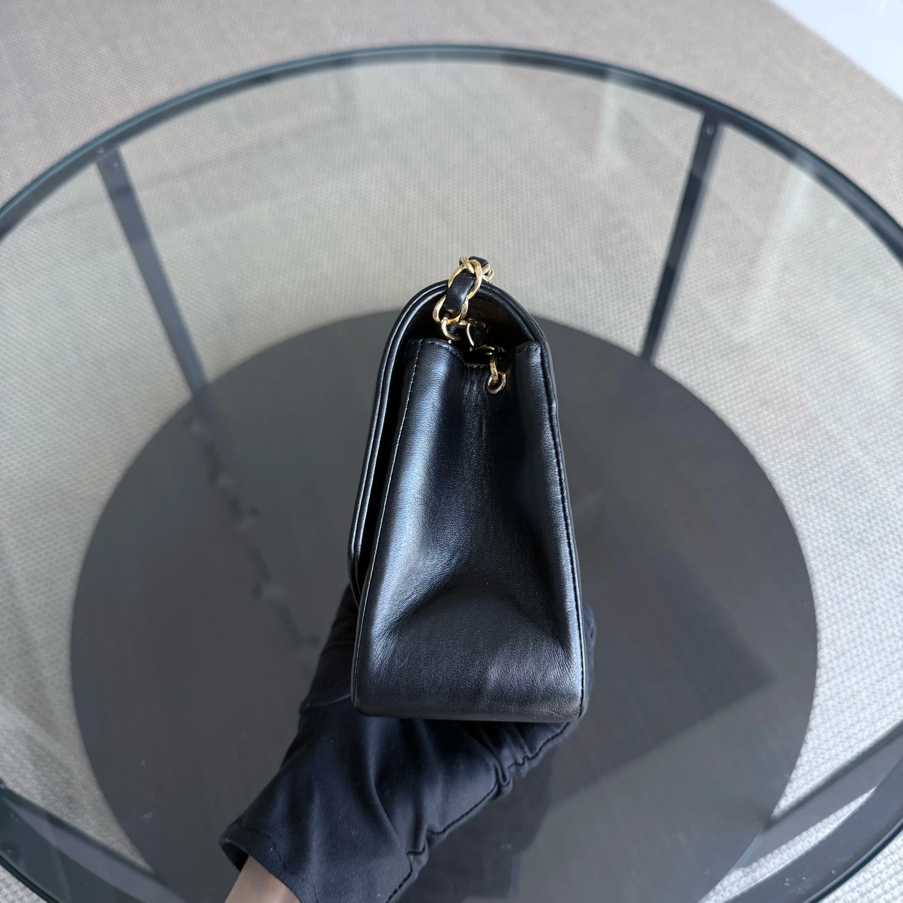 Chanel Diana Vintage - Quilted Lambskin Black Gold Hardware Series 2