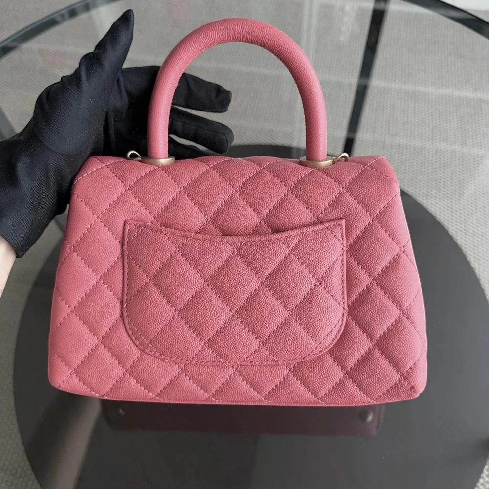 Chanel Coco Handle Small - Caviar Quitled Pink Gold Hardware Series 27