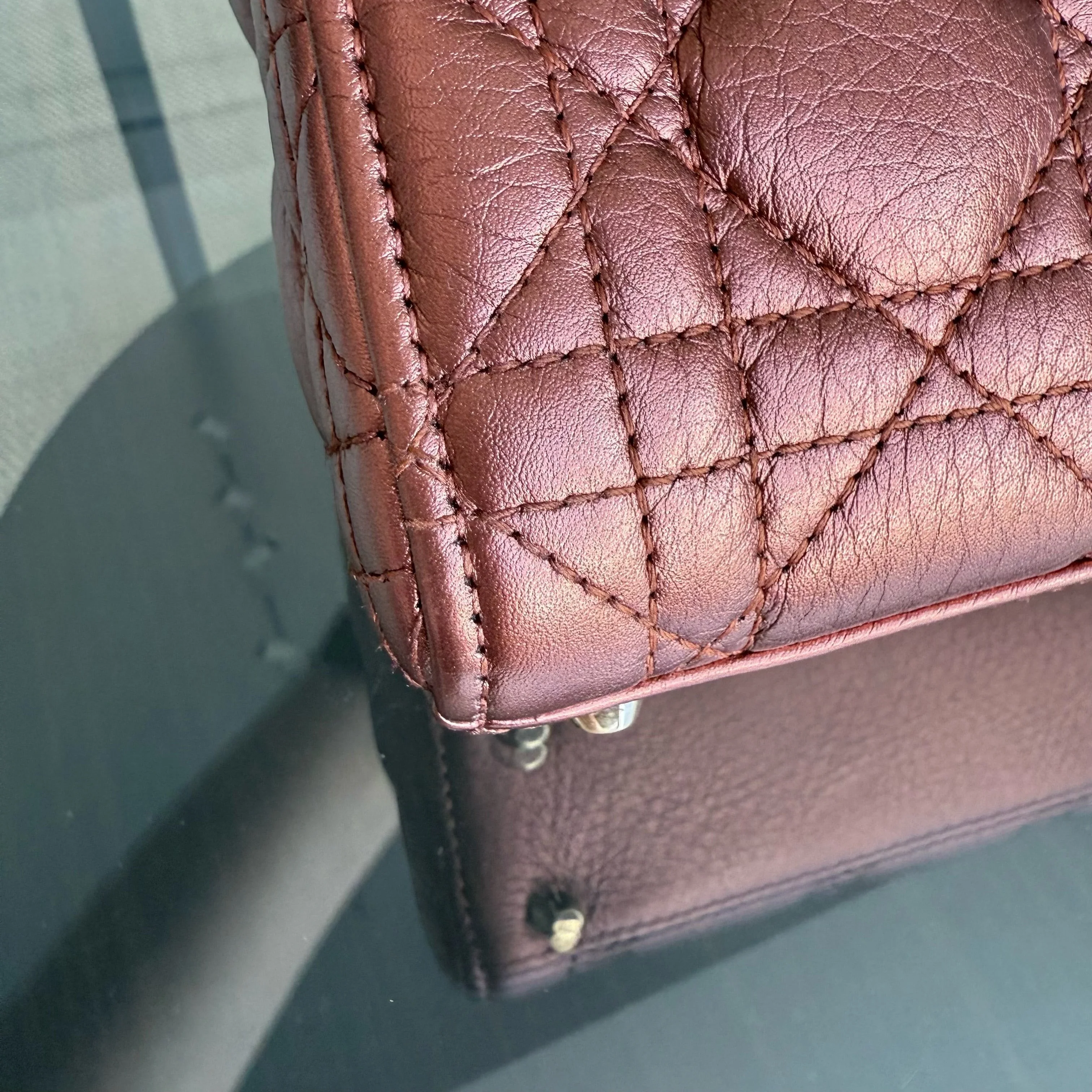 Dior Lady Mini - Cannage Calfskin Brown Gold Hardware Adjustable Strap