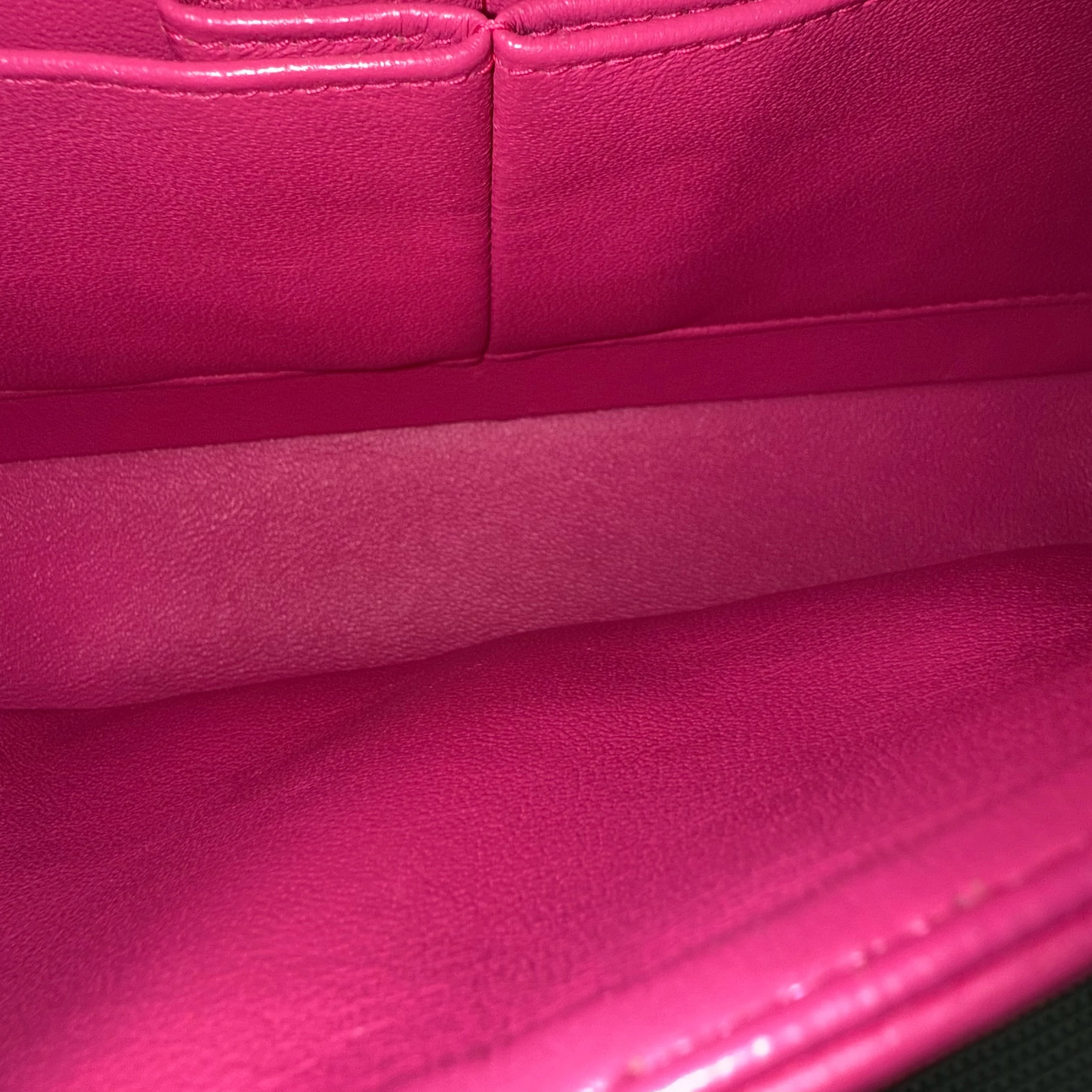 Chanel Classic Flap Medium - 25CM Quilted Lambskin Hot Pink Gold Hardware Series 22