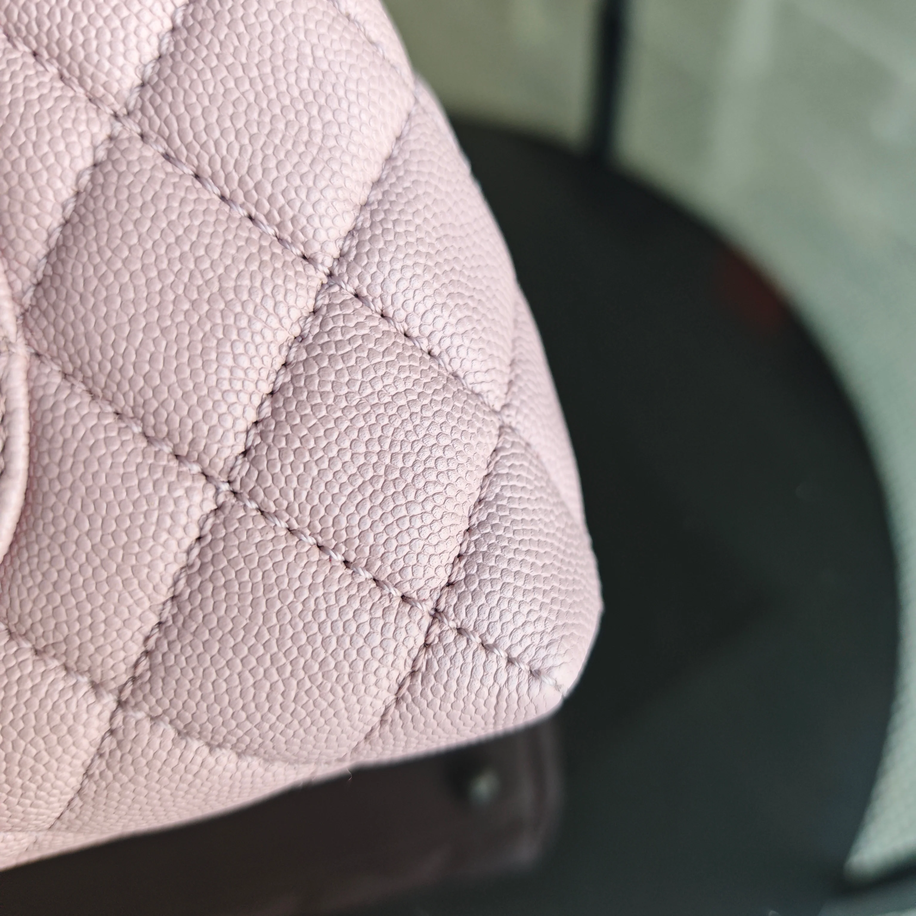 Chanel Coco Handle Small - Caviar Quilted Grained Calfskin Light Pink Silver Hardware Series 23
