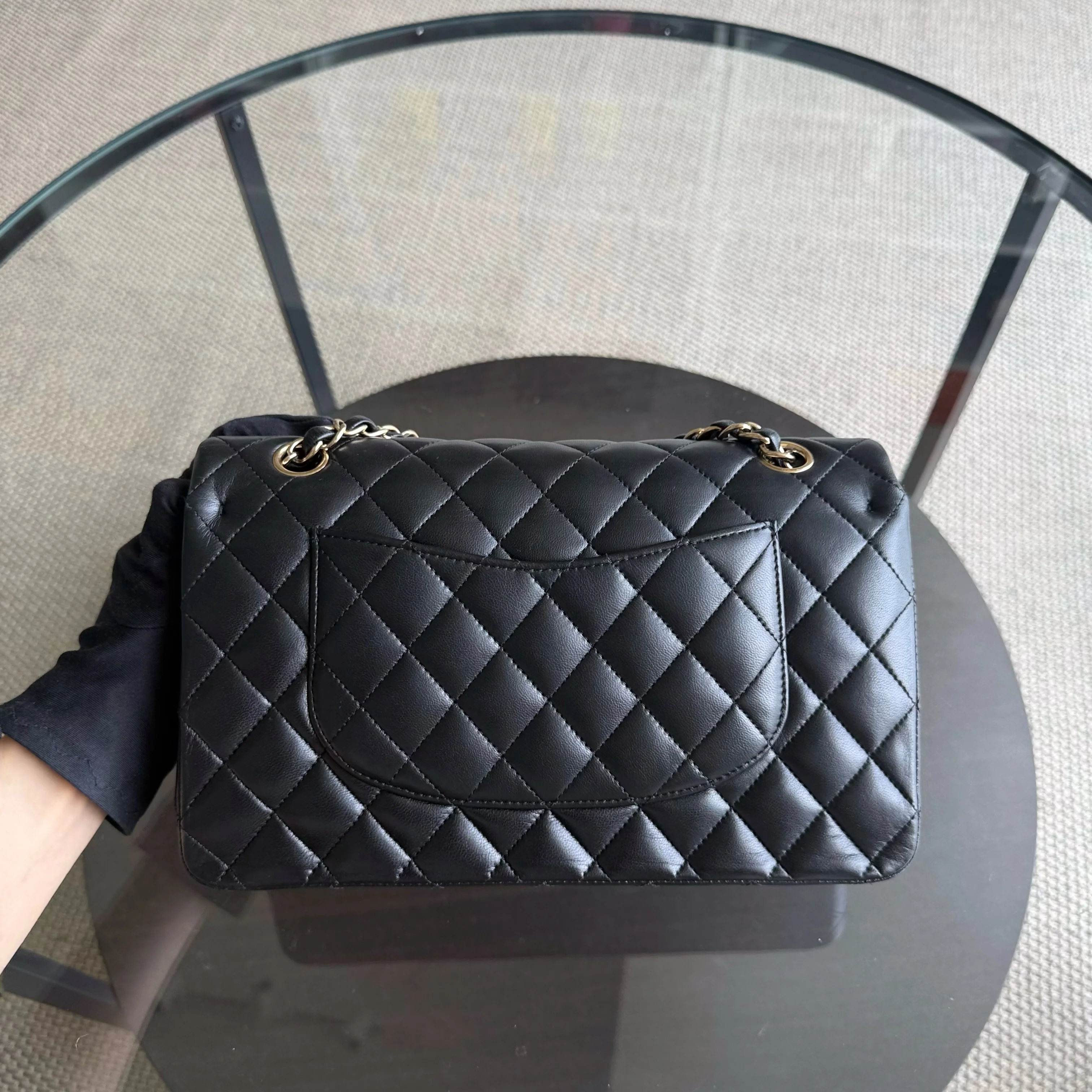 Chanel Classic Flap Medium - 25CM Quilted Lambskin Black Gold Hardware