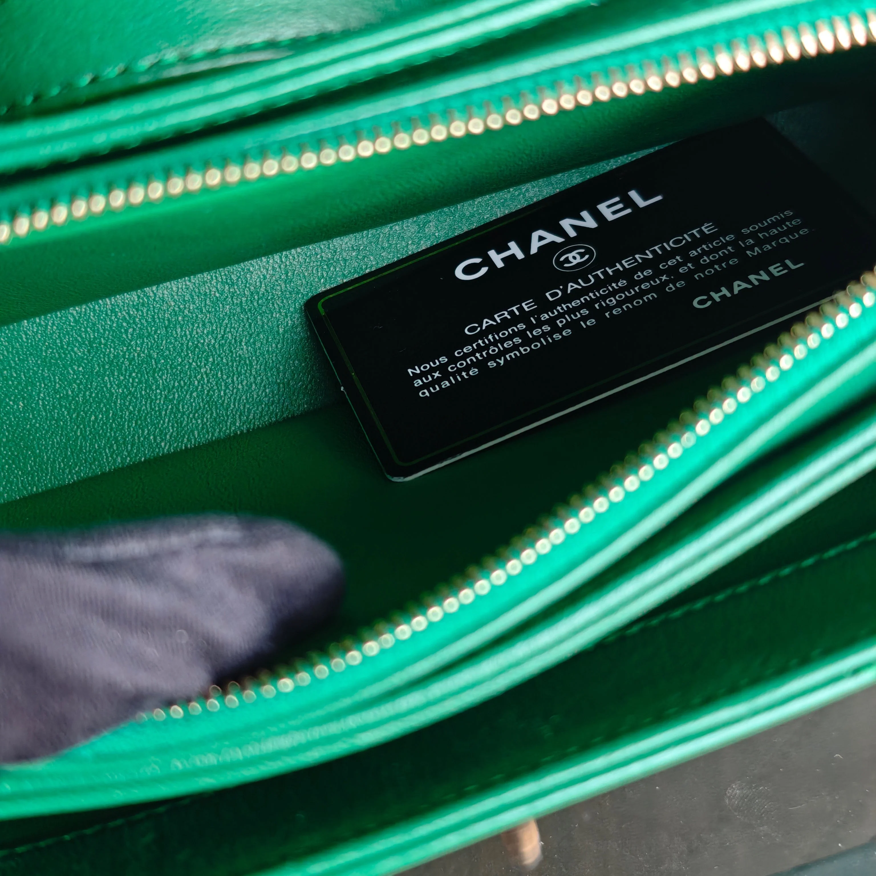 Chanel Coco Chevron Bag - Calfskin Green Gold Hardware Series 25