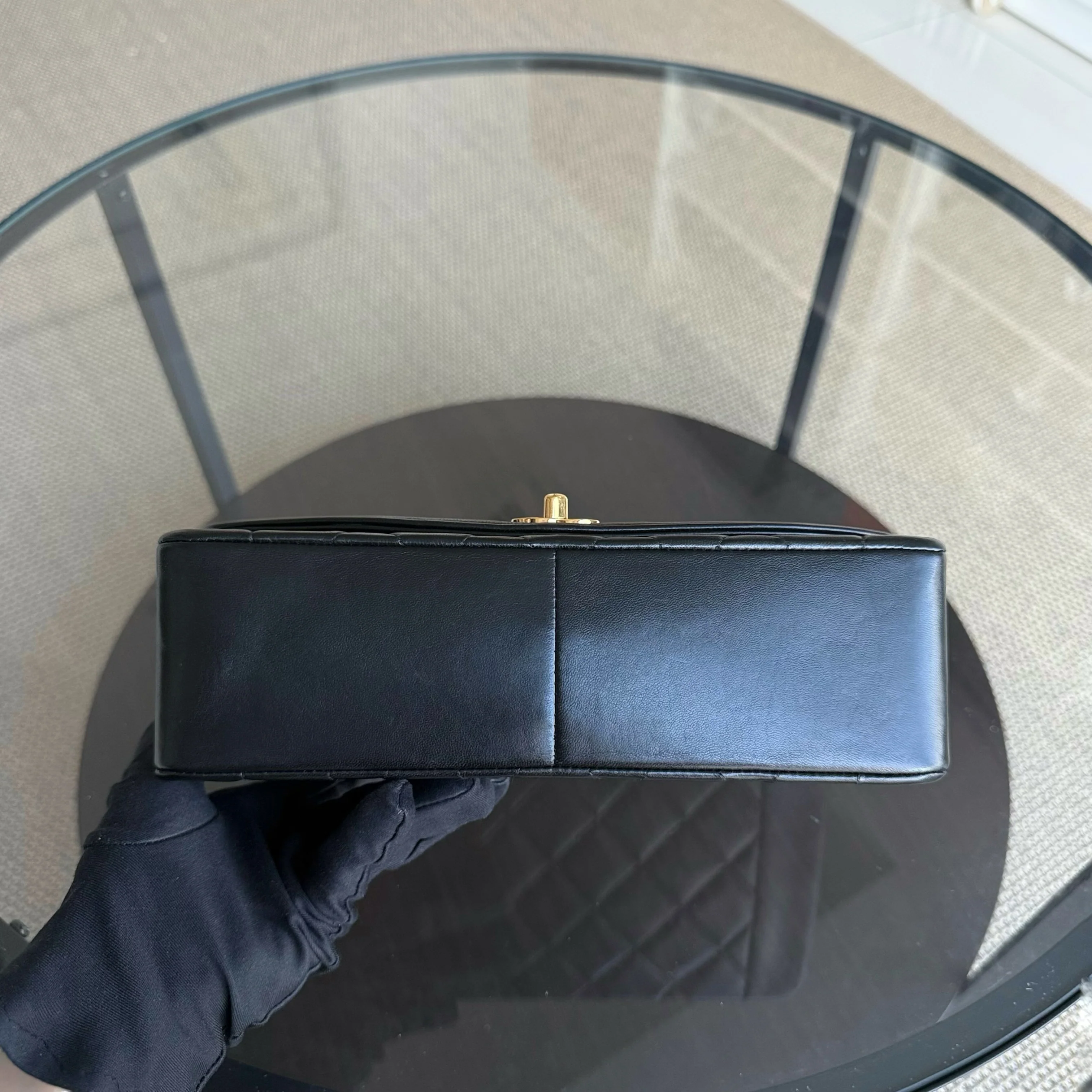 Chanel Diana Vintage - 25CM Quilted Lambskin Black Gold Hardware Series 3