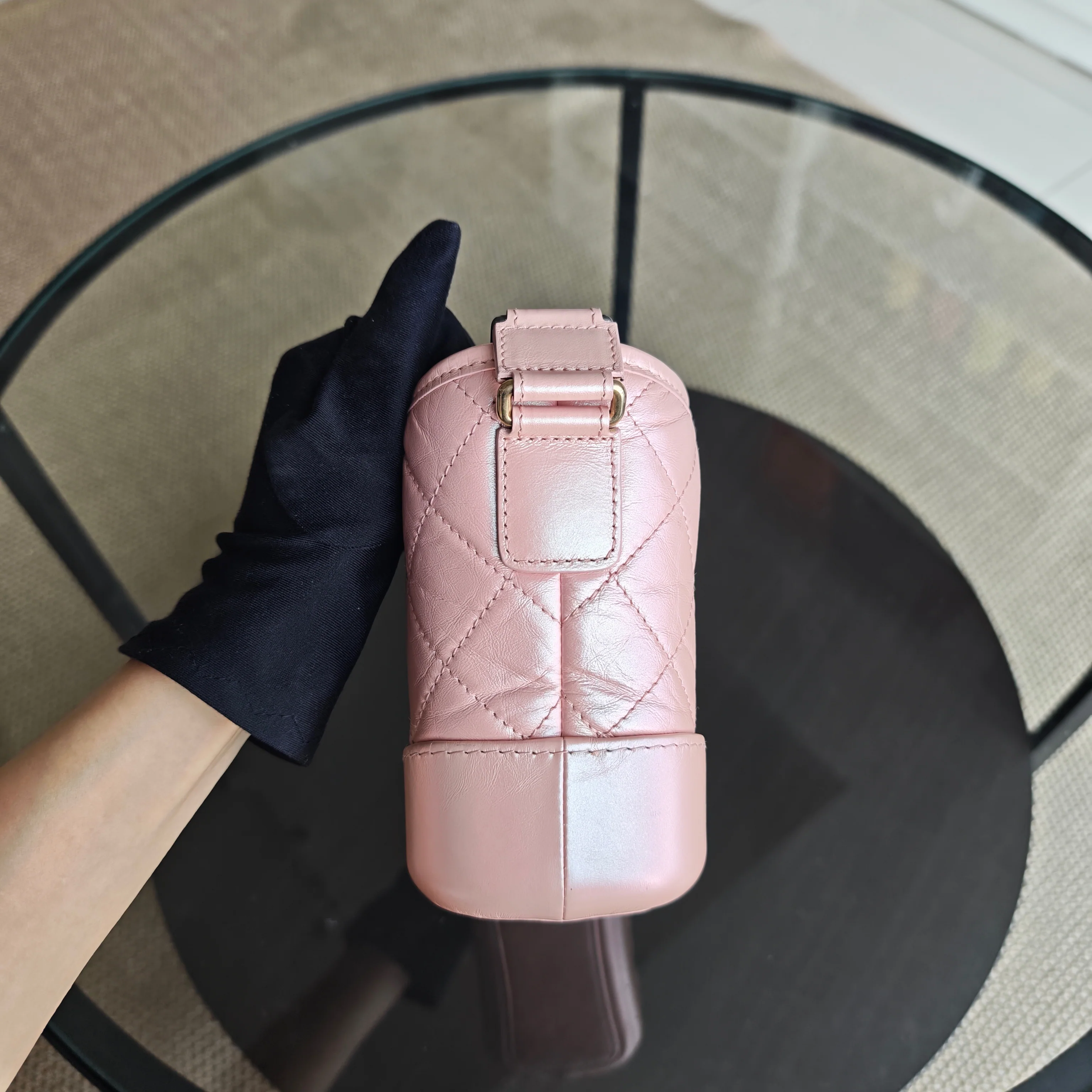 Chanel Gabrielle Small - Quilted Irridescent Pink Calfskin Gold Hardware Series 27