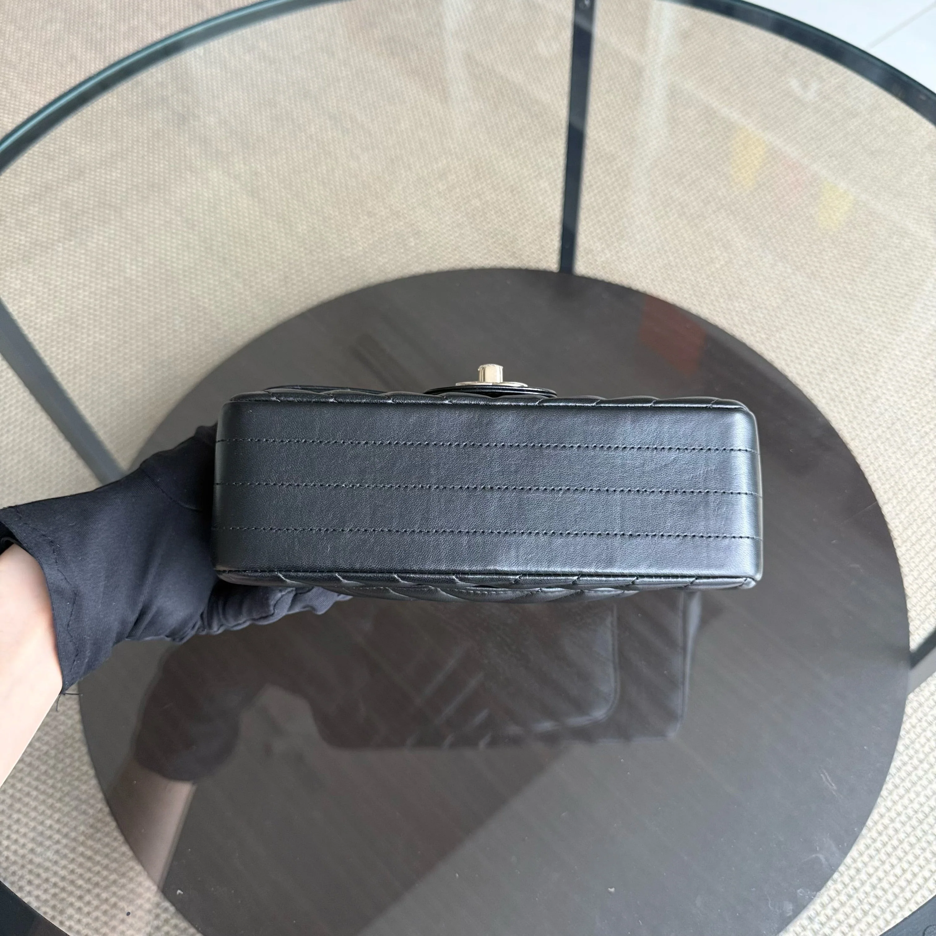 Chanel Classic Flap Mini - Chevron Lambskin Black Gold Hardware Series 26