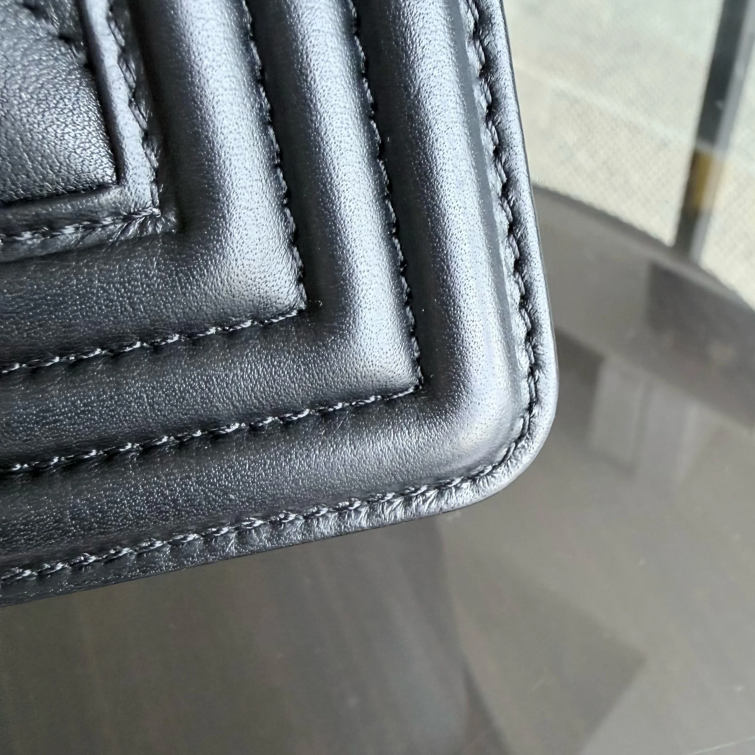 Chanel Boy Medium - 25CM Chevron Calfskin Black Ruthenium Silver Hardware