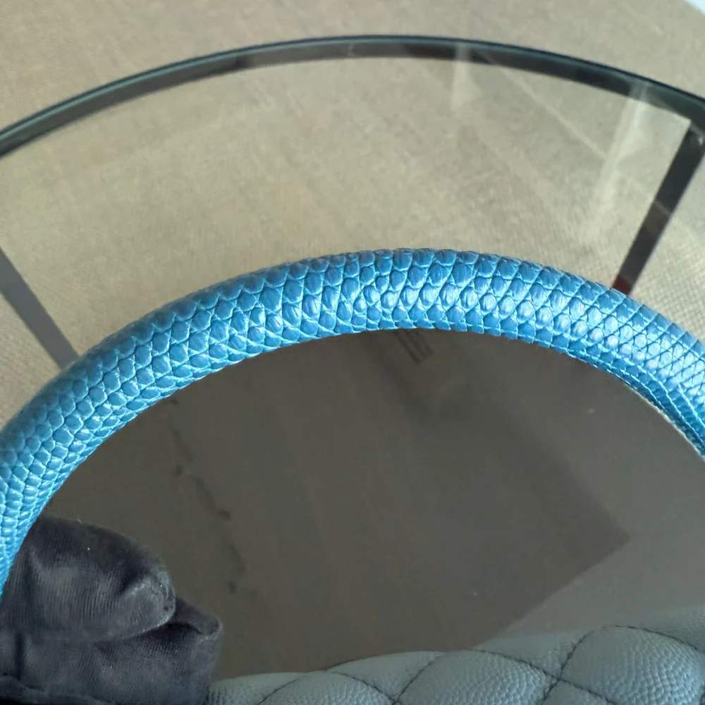 Chanel Coco Handle Medium - Caviar 29CM Quilted Sky Blue Gold Hardware Series 27