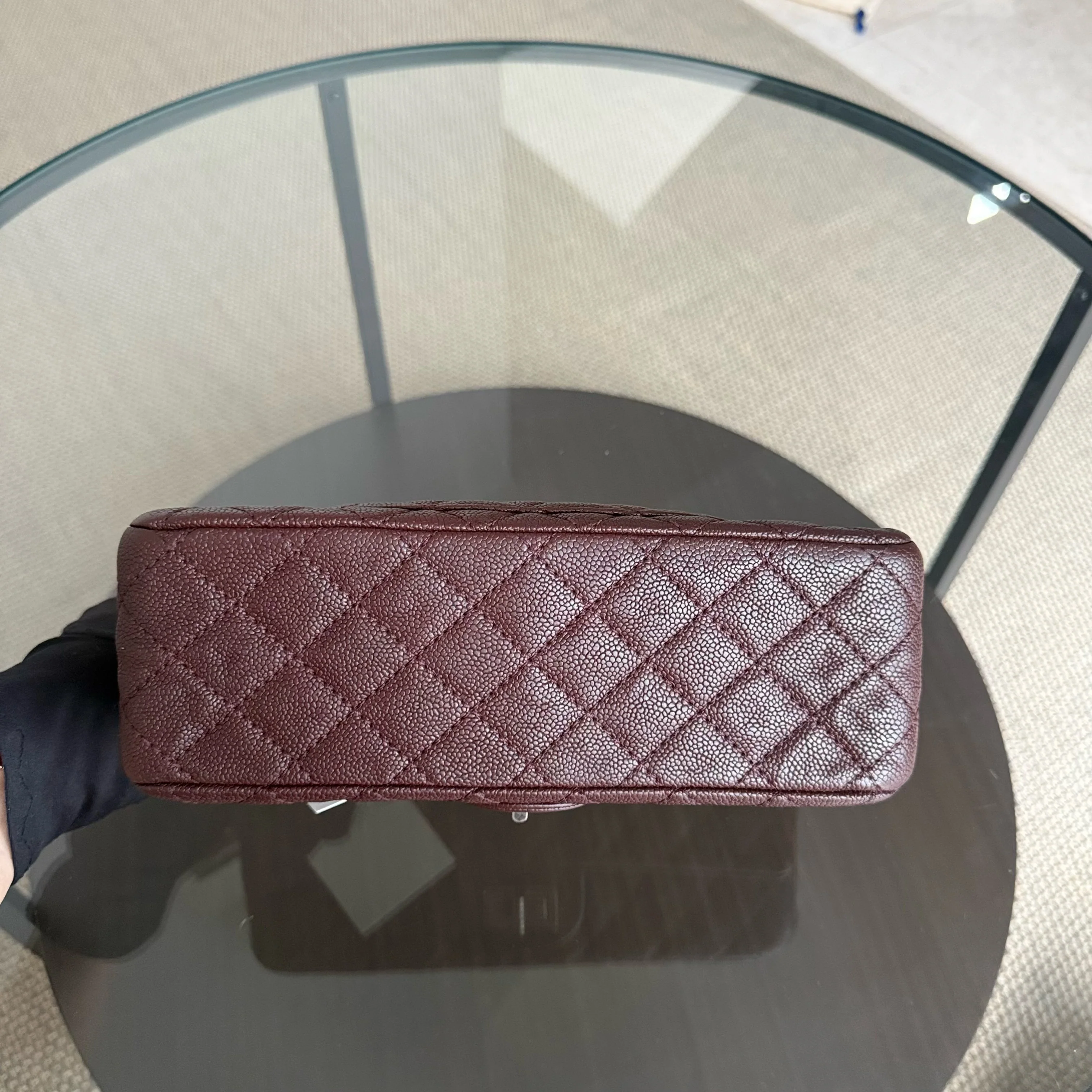 Chanel 2.55 Reissue 225 - 24CM Quilted Caviar Burgundy Brown Ruthenium Silver Hardware Series 16