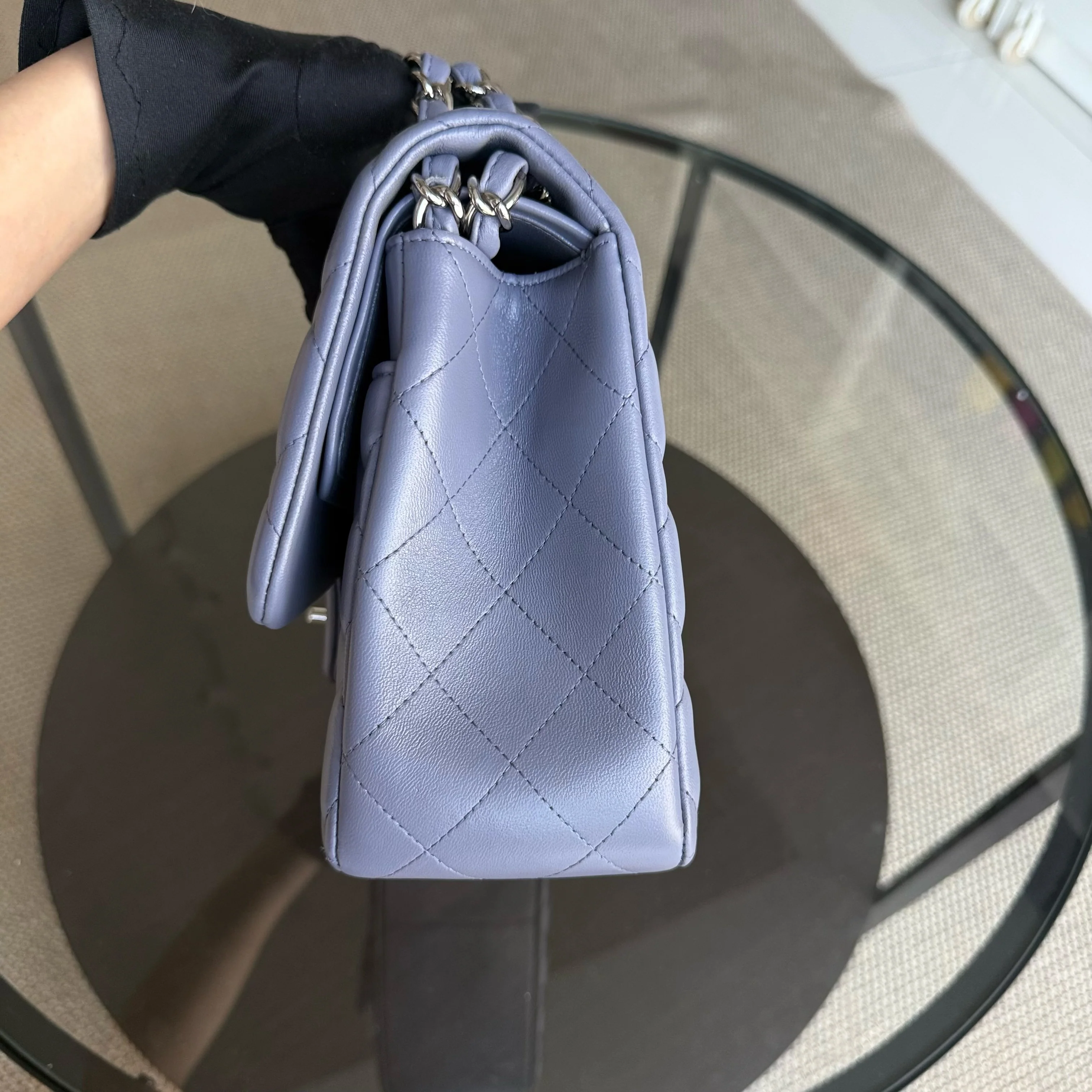 Chanel Classic Flap Jumbo - Double Flap 30CM Quilted Lambskin Lavender Silver Hardware Series 15