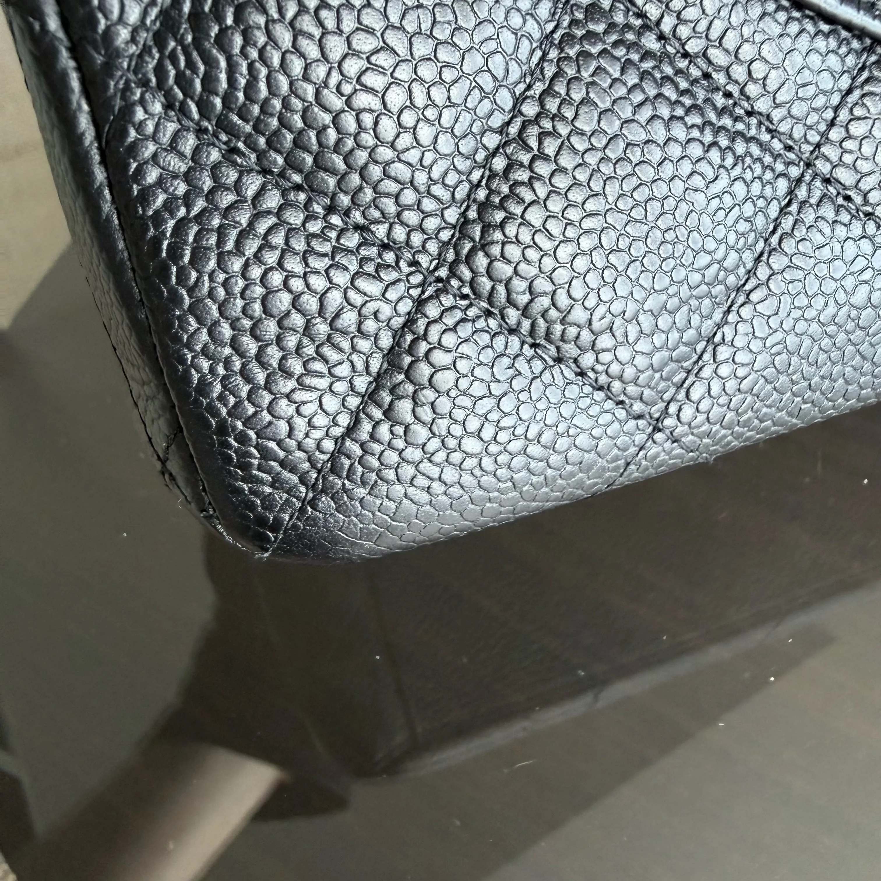 Chanel Classic Flap Maxi - Caviar 33CM Single Flap Black Gold Hardware Series 13