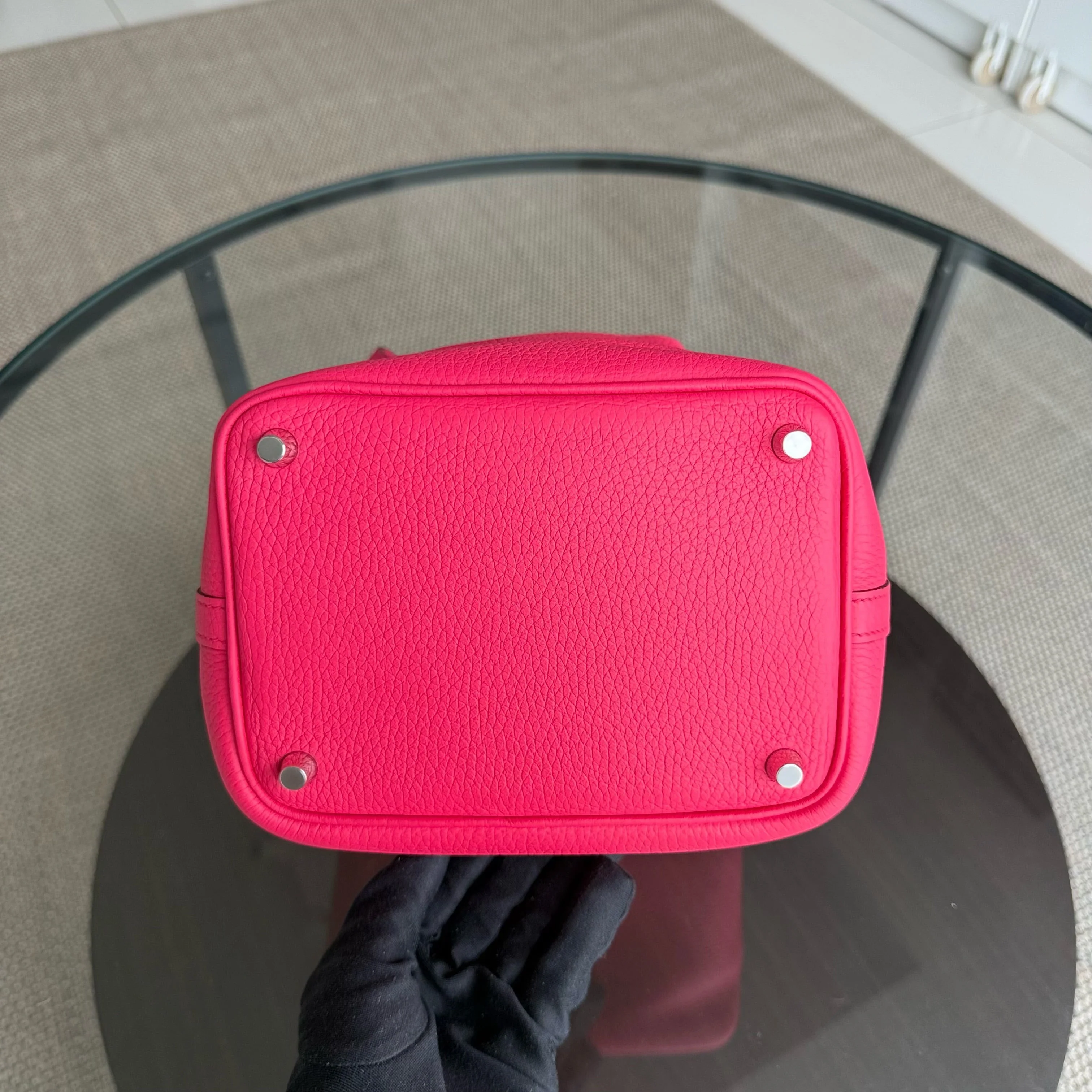 Hermes Picotin Lock 18 - TC Taurillion Clemence Pink Palladium Hardware Stamp A