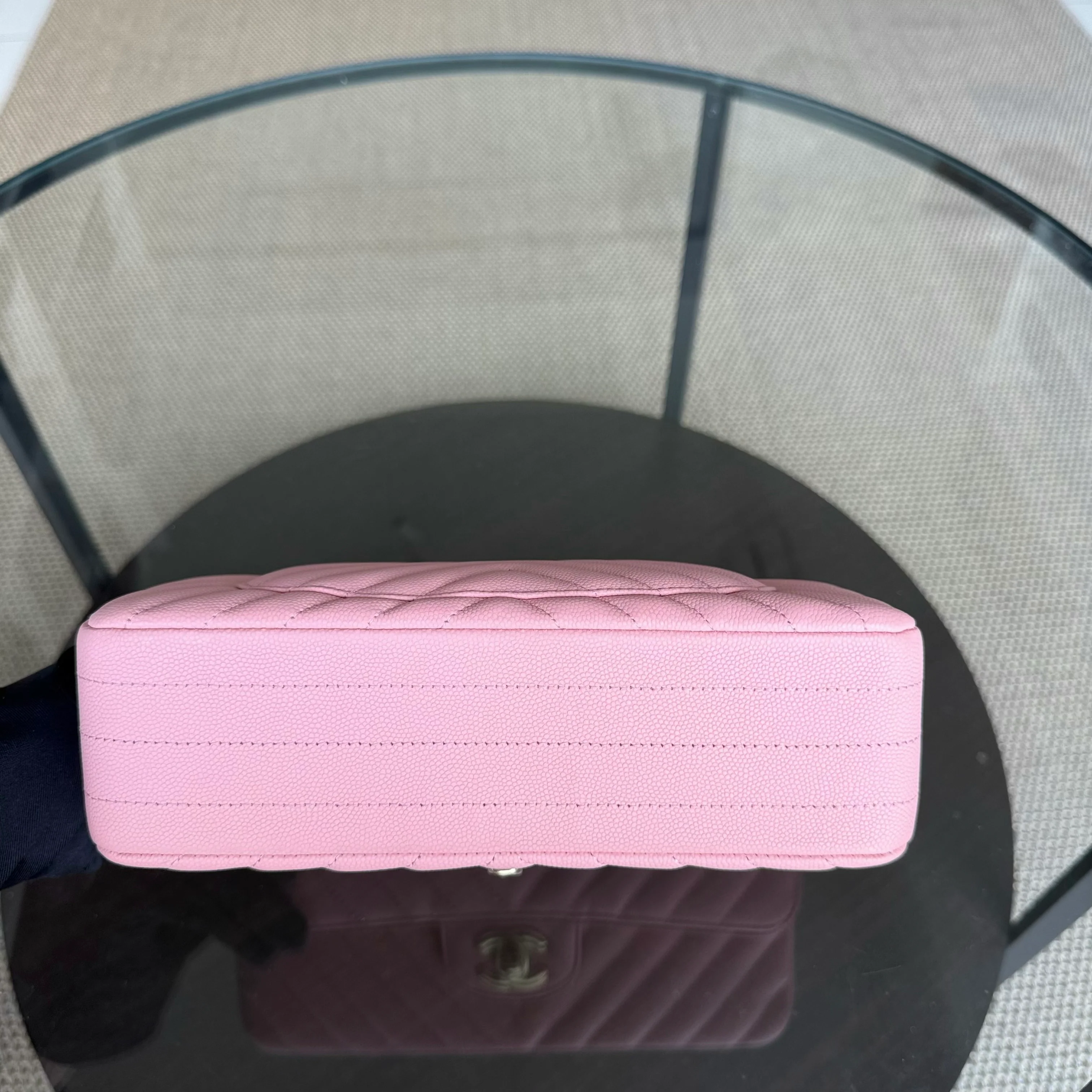 Chanel Classic Flap Small - Caviar 23CM Chevron Light Pink Gold Hardware Series 28