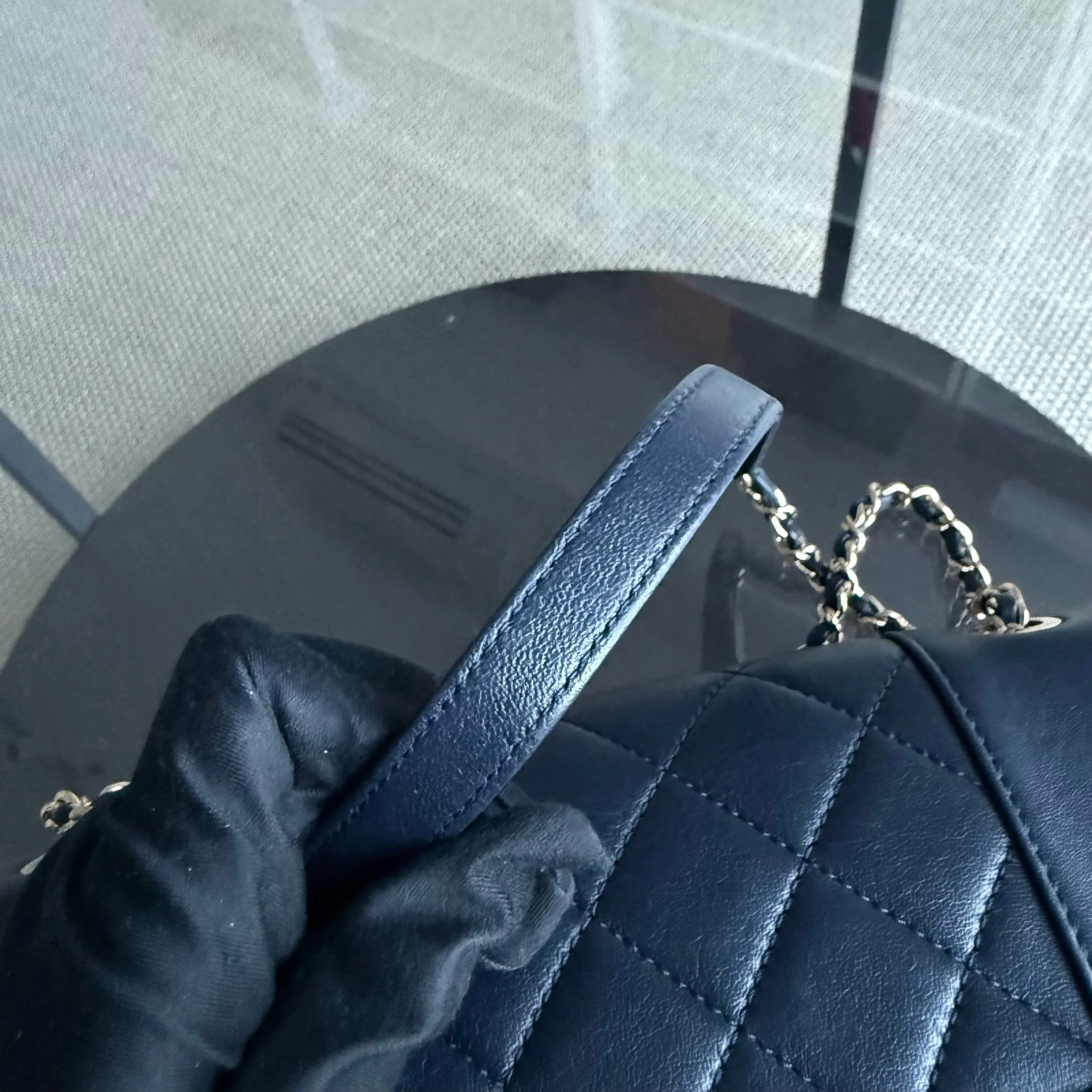 Chanel Mademoiselle Seasonal Flap - Cannage Calfskin Blue Gold Hardware Series 21