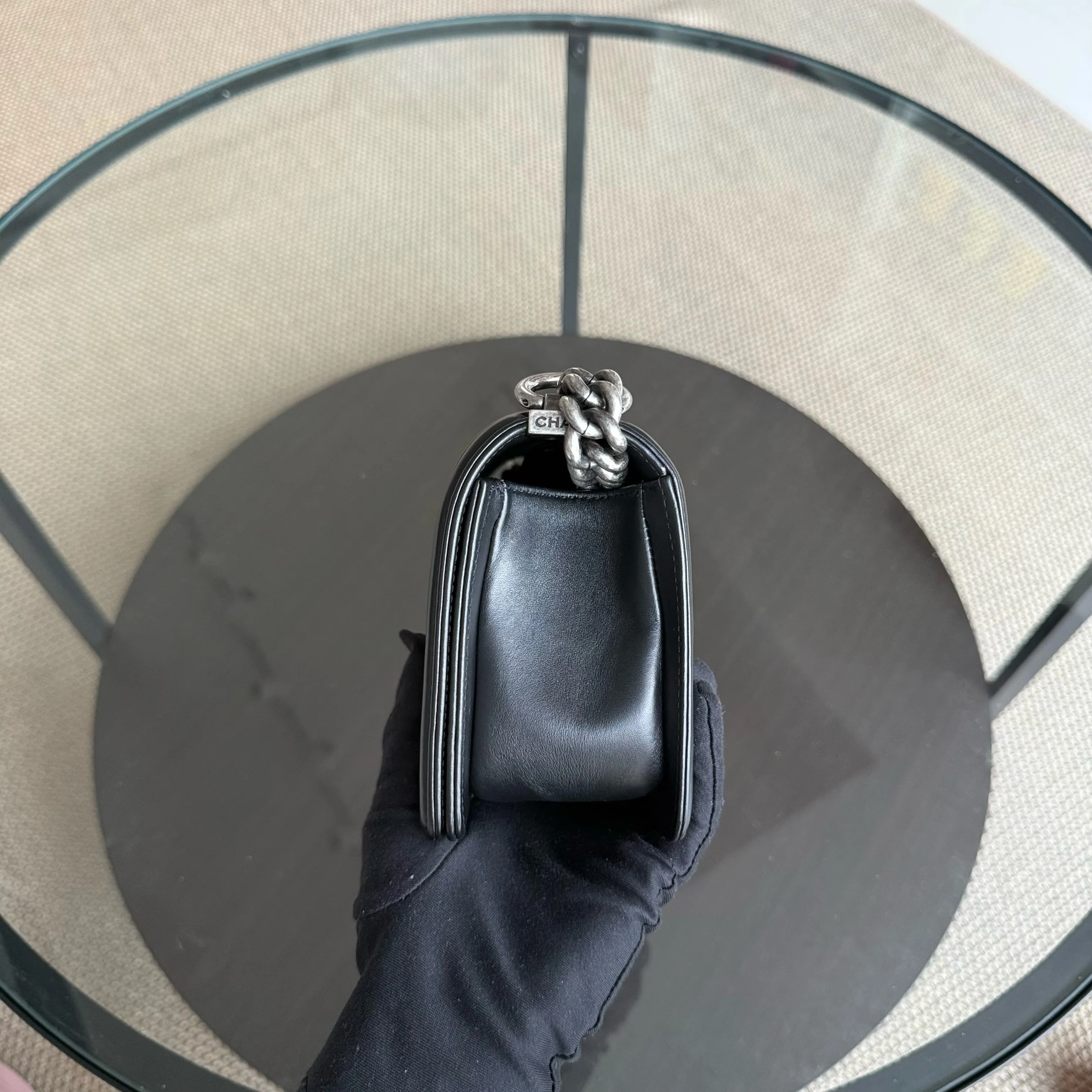 Chanel Boy Small - Small Galuchat Stingray Black Ruthenium Silver Hardware Series 18