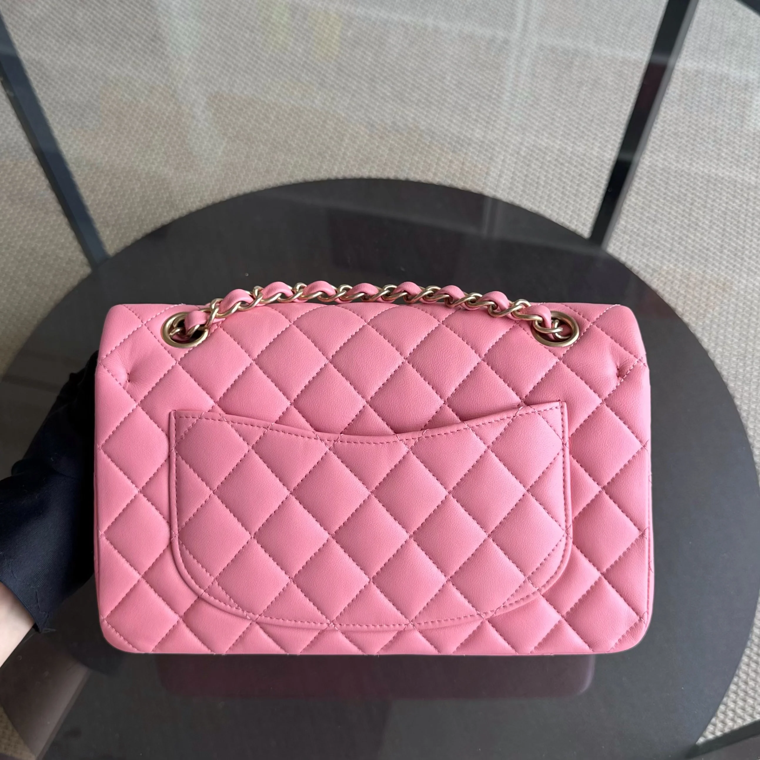 Chanel Classic Flap Small - Lambskin 23CM Quilted Pink Gold Hardware Series 27