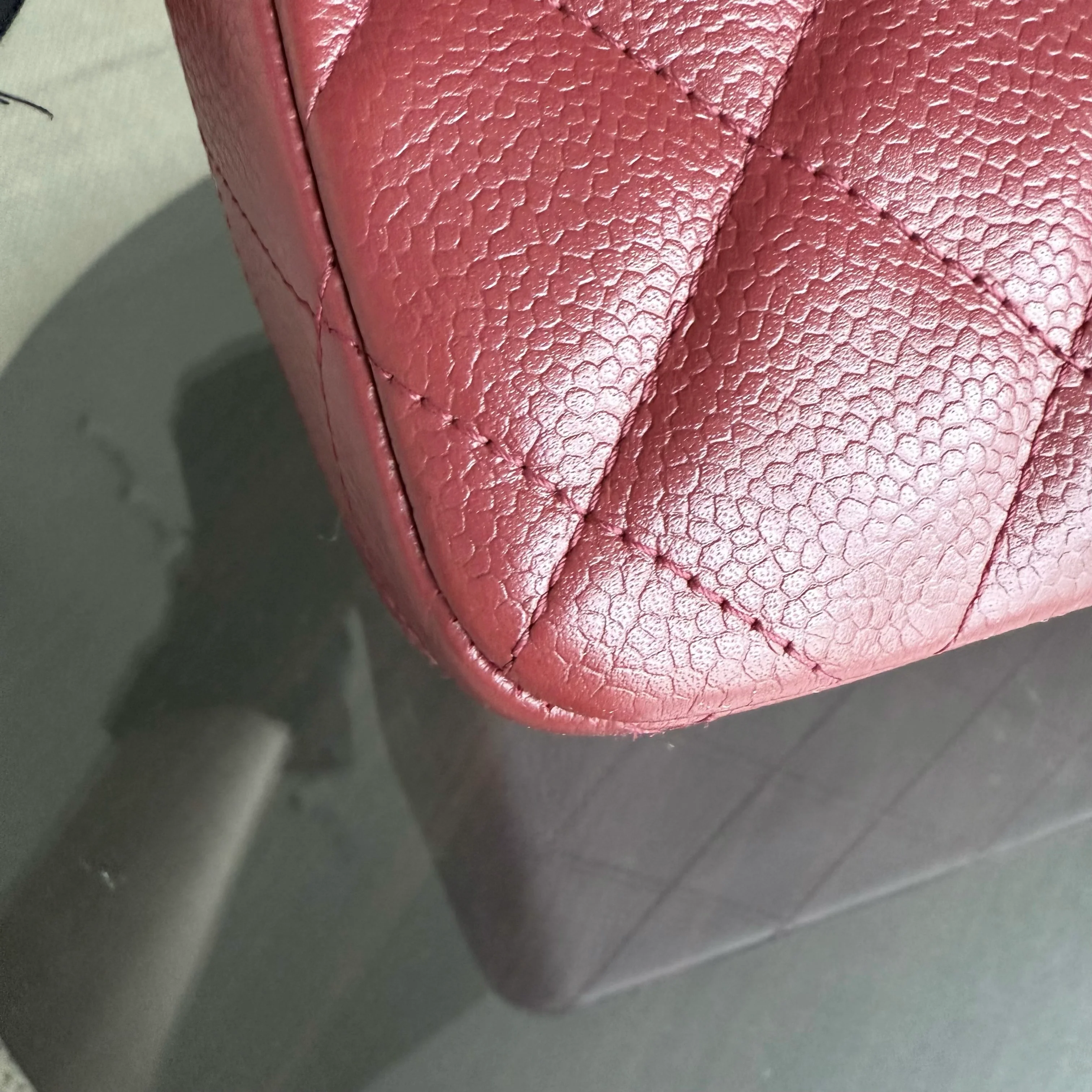 Chanel Classic Flap Jumbo - Caviar 30CM Single Flap Quilted Burgundy Dark Red Gold Hardware Series 13