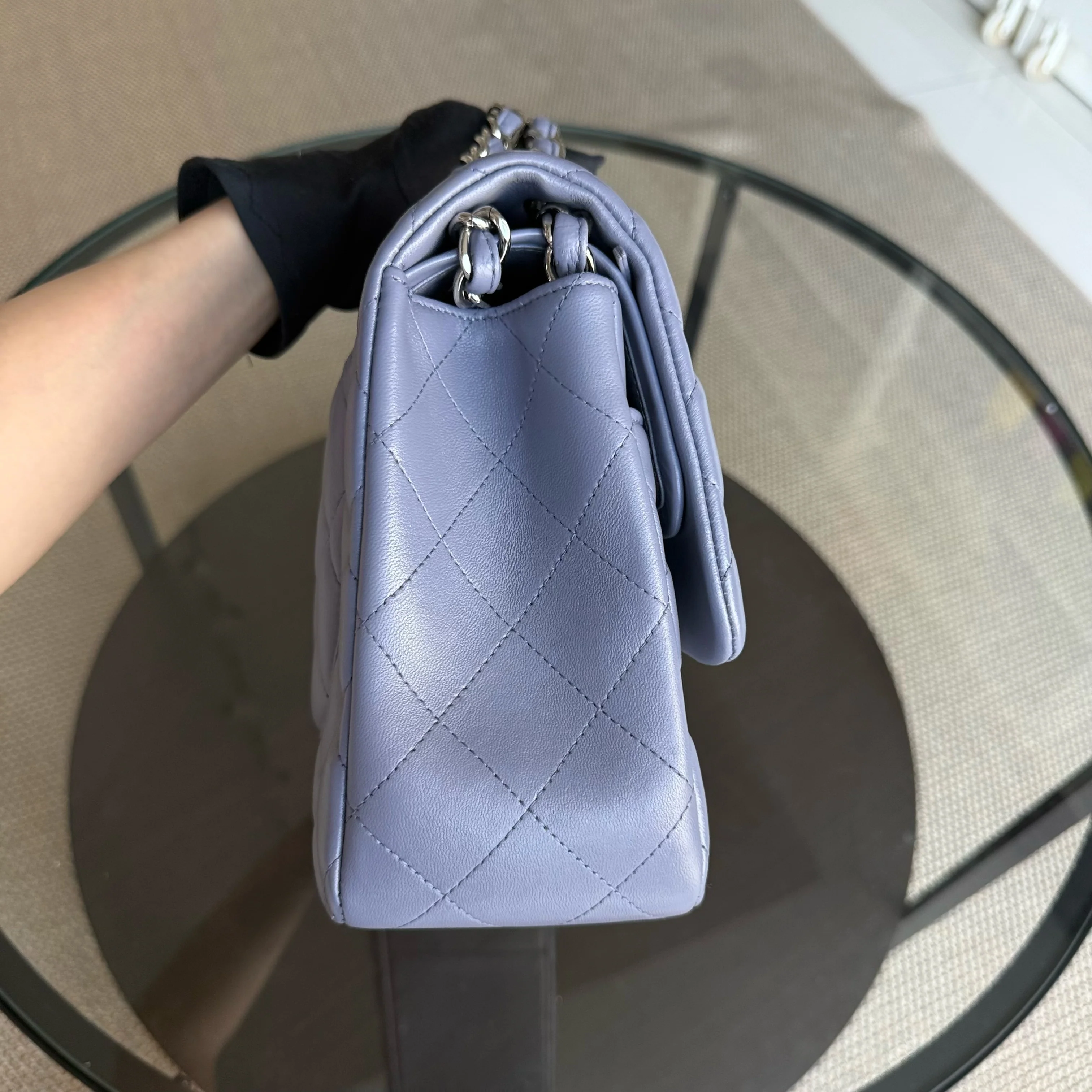 Chanel Classic Flap Jumbo - Double Flap 30CM Quilted Lambskin Lavender Silver Hardware Series 15