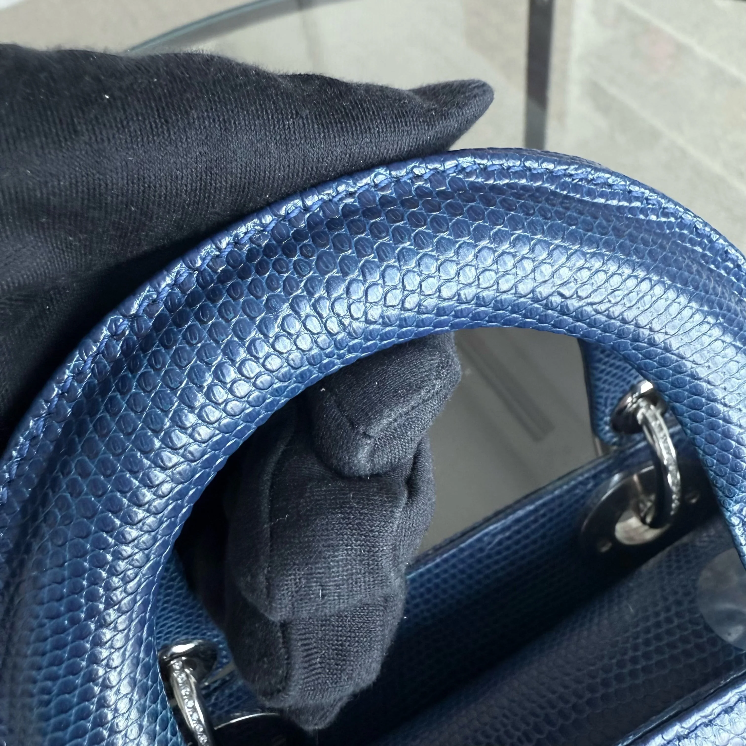 Dior Lady Mini - Exotic Lizard Limited Edition Swarovski Crystal Silver Hardware