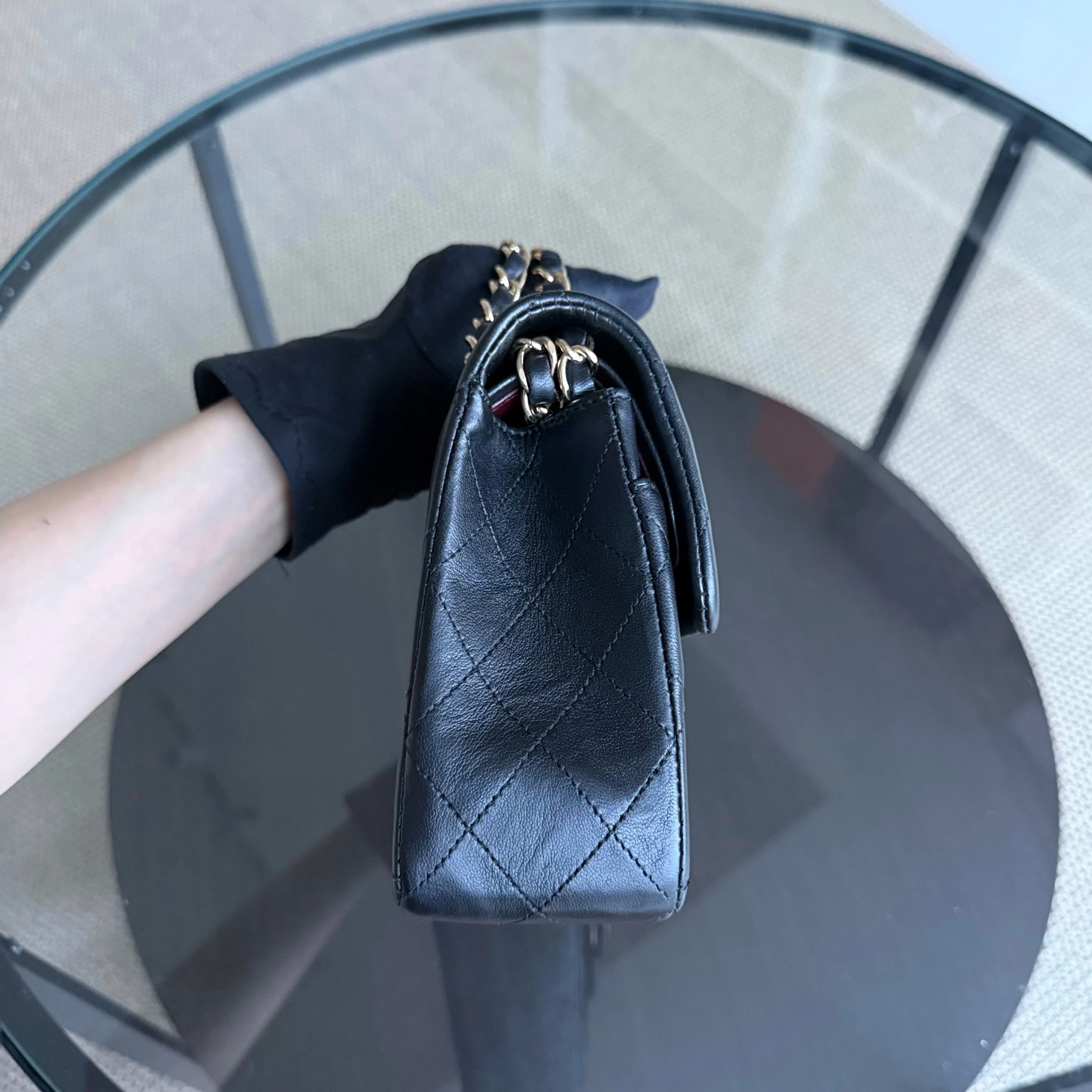 Chanel Classic Flap Small - Quilted Lambskin 23CM Black Gold Hardware Series 13