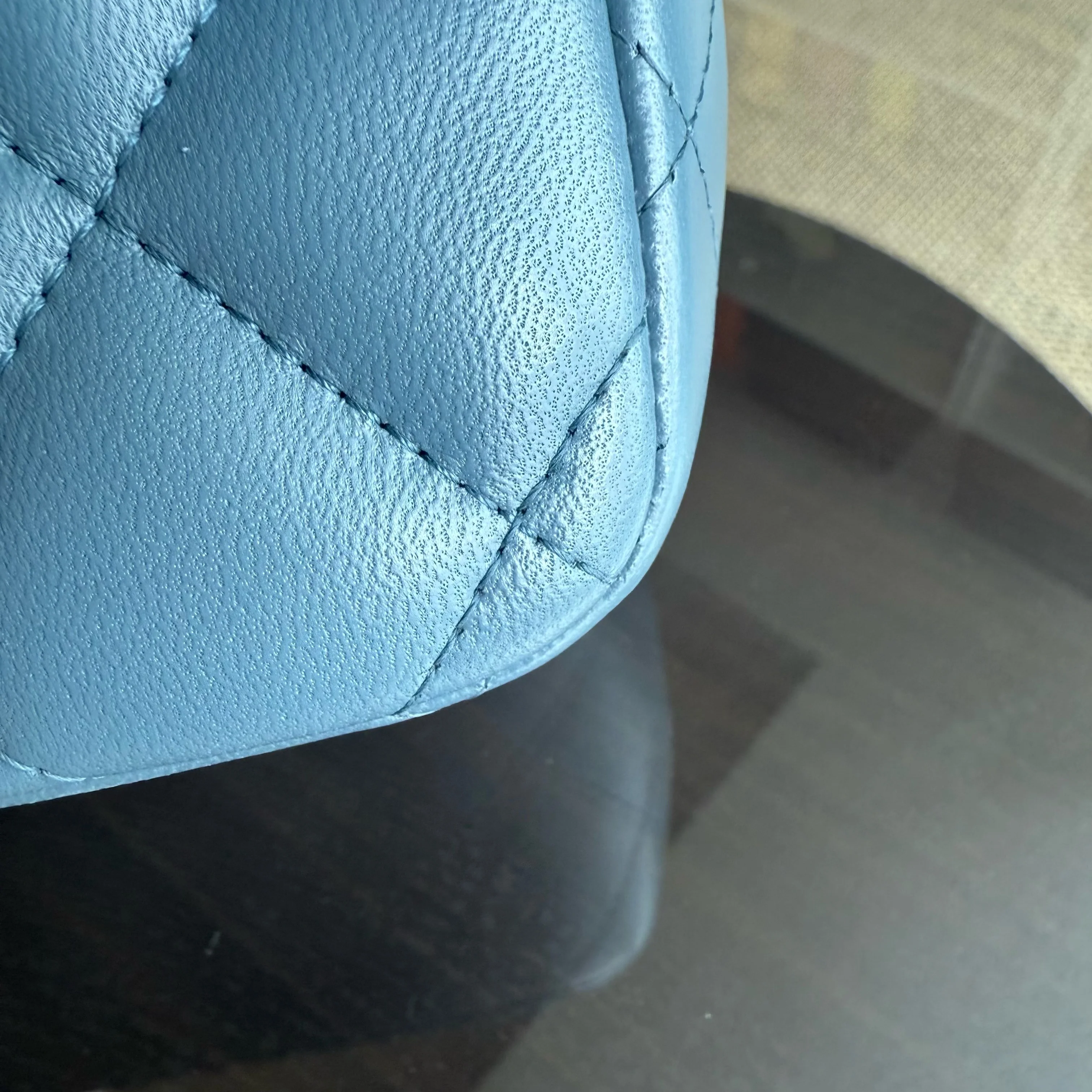 Chanel Classic Flap Jumbo - 30CM Lambskin Double Flap Blue Silver Hardware Series 17