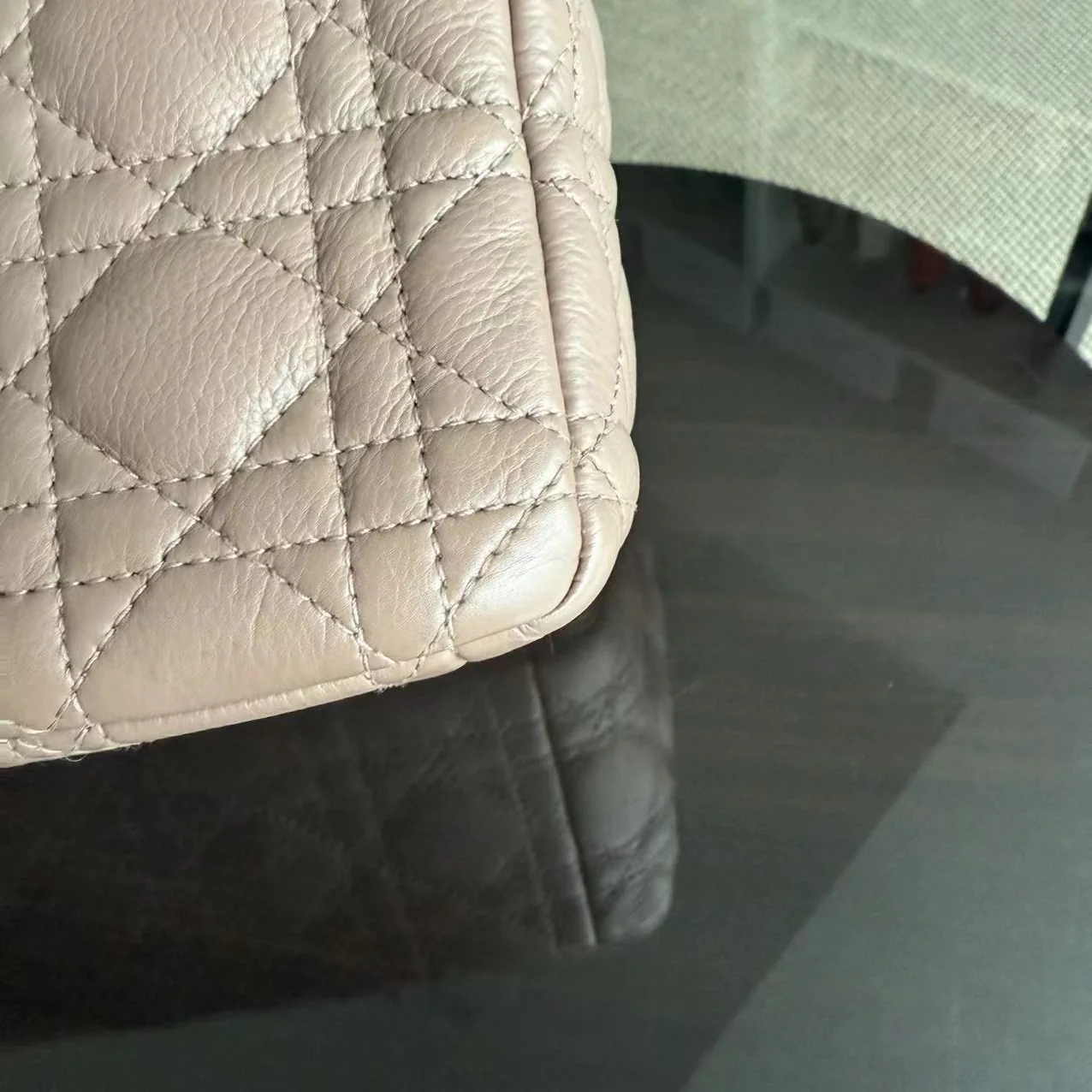 Dior Caro Medium - 25CM Cannage Calfskin Milktea Blush Gold Hardware