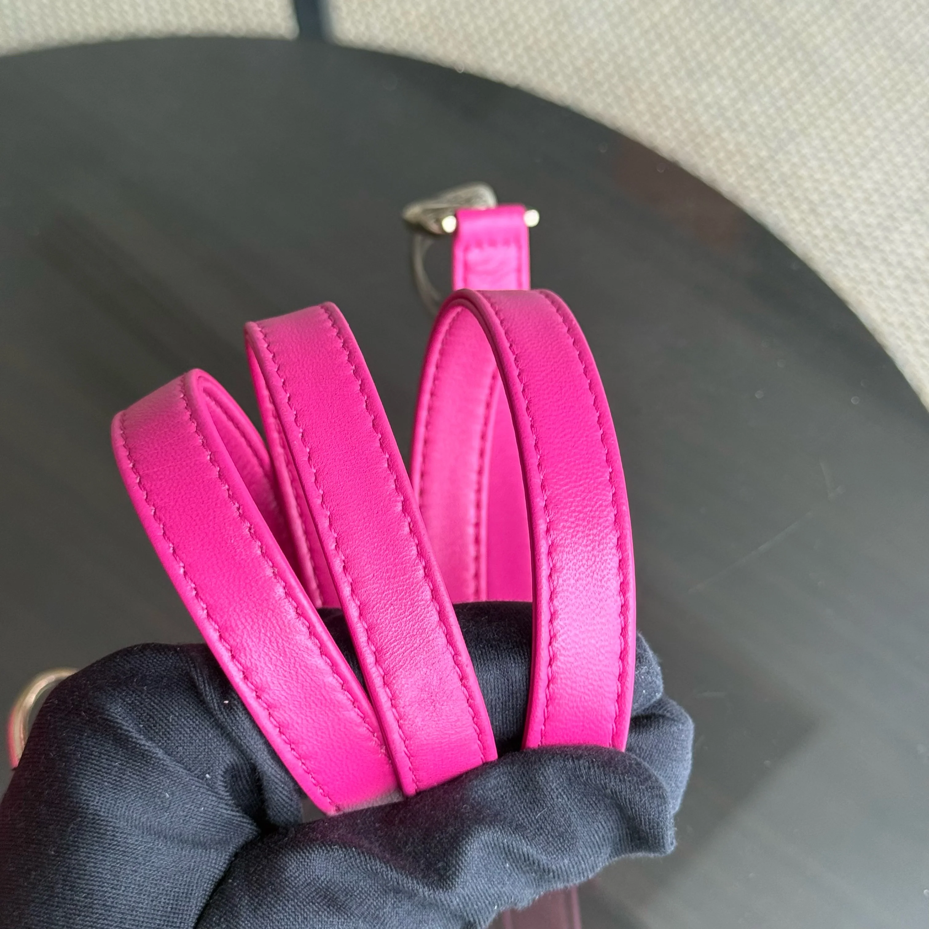 Dior Lady Mini - Cannage Lambskin Hot Pink Gold Hardware Adjustable Strap