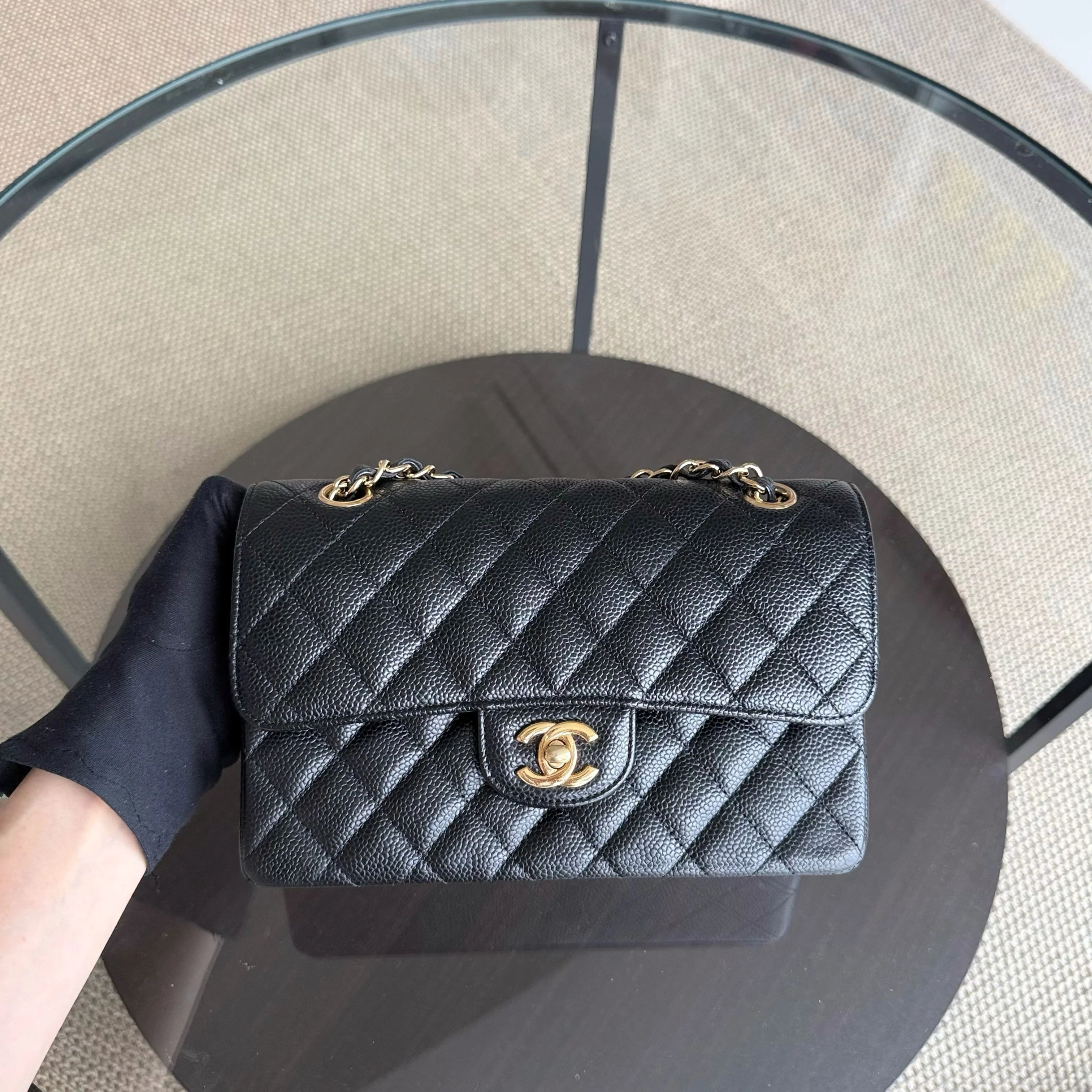 Chanel Classic Flap Small - Caviar 23CM Quilted Black Gold Hardware Series 19
