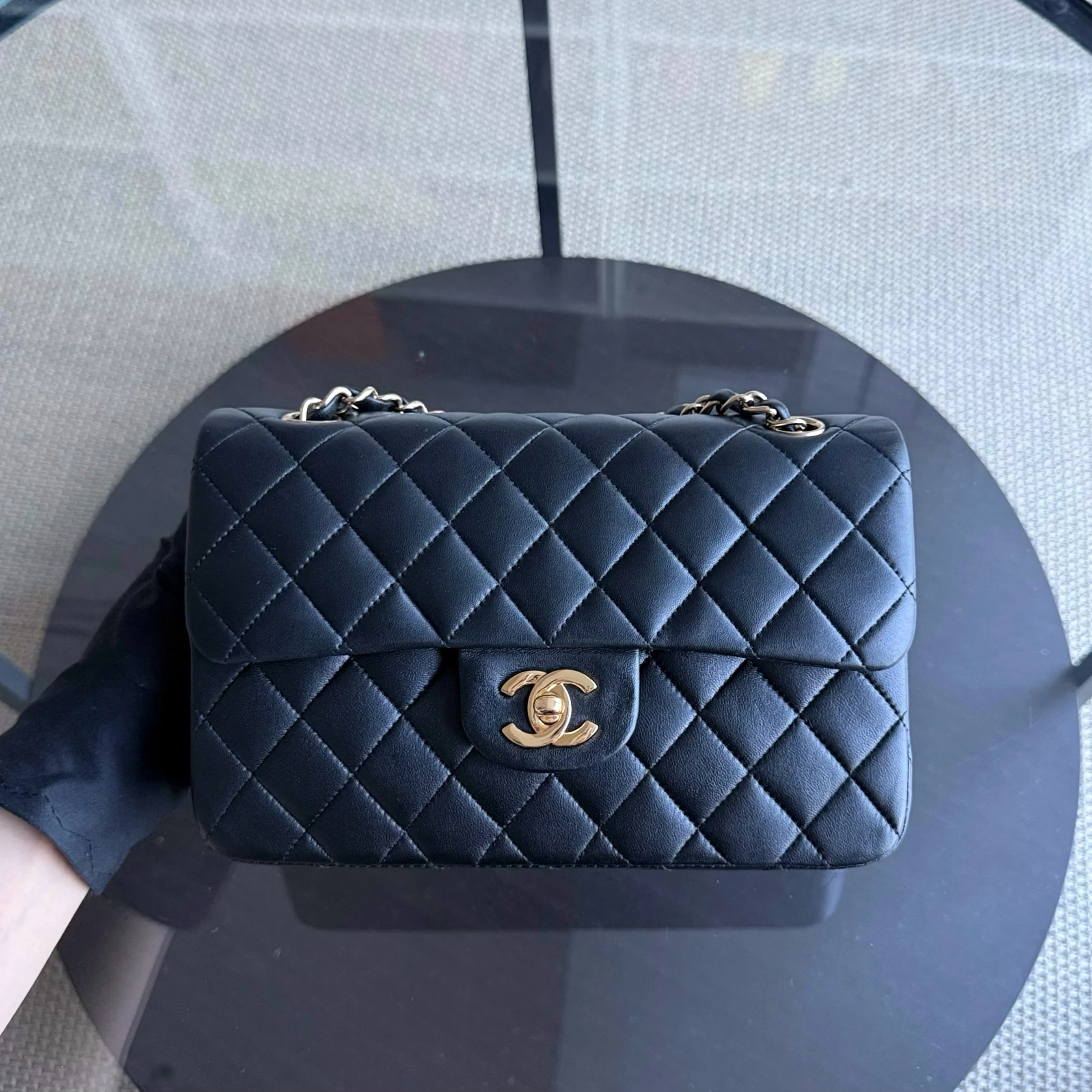 Chanel Classic Flap Small - Quilted Lambskin 23CM Black Gold Hardware Series 13