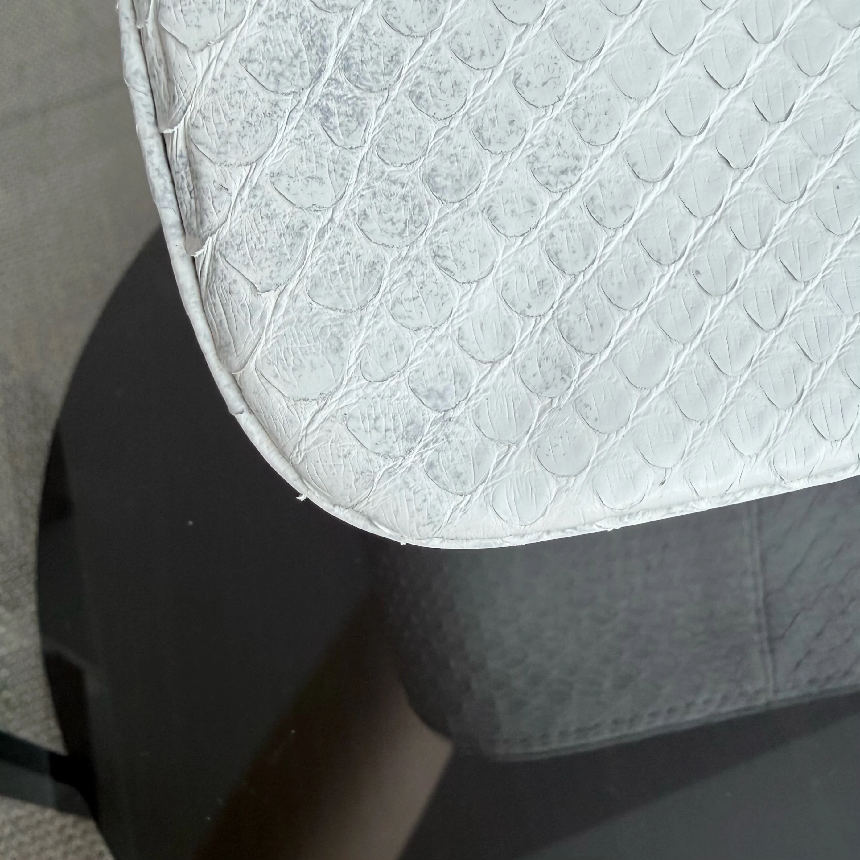 Chanel Classic Flap Medium - Python 25CM Quilted White Silver Hardware Series 23