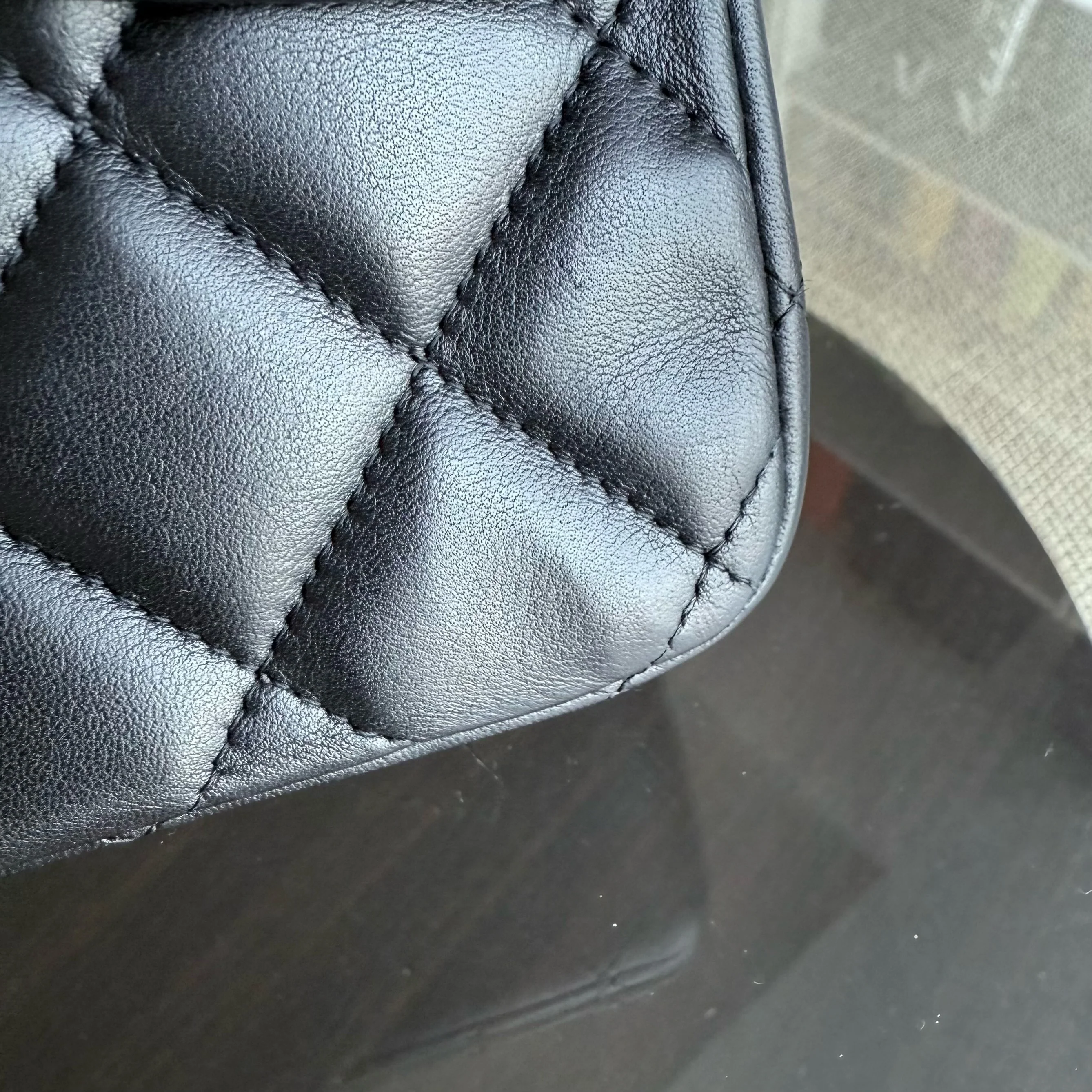 Chanel Classic Flap Jumbo - 30CM Single Flap Quilted Lambskin Black Gold Hardware Series 13