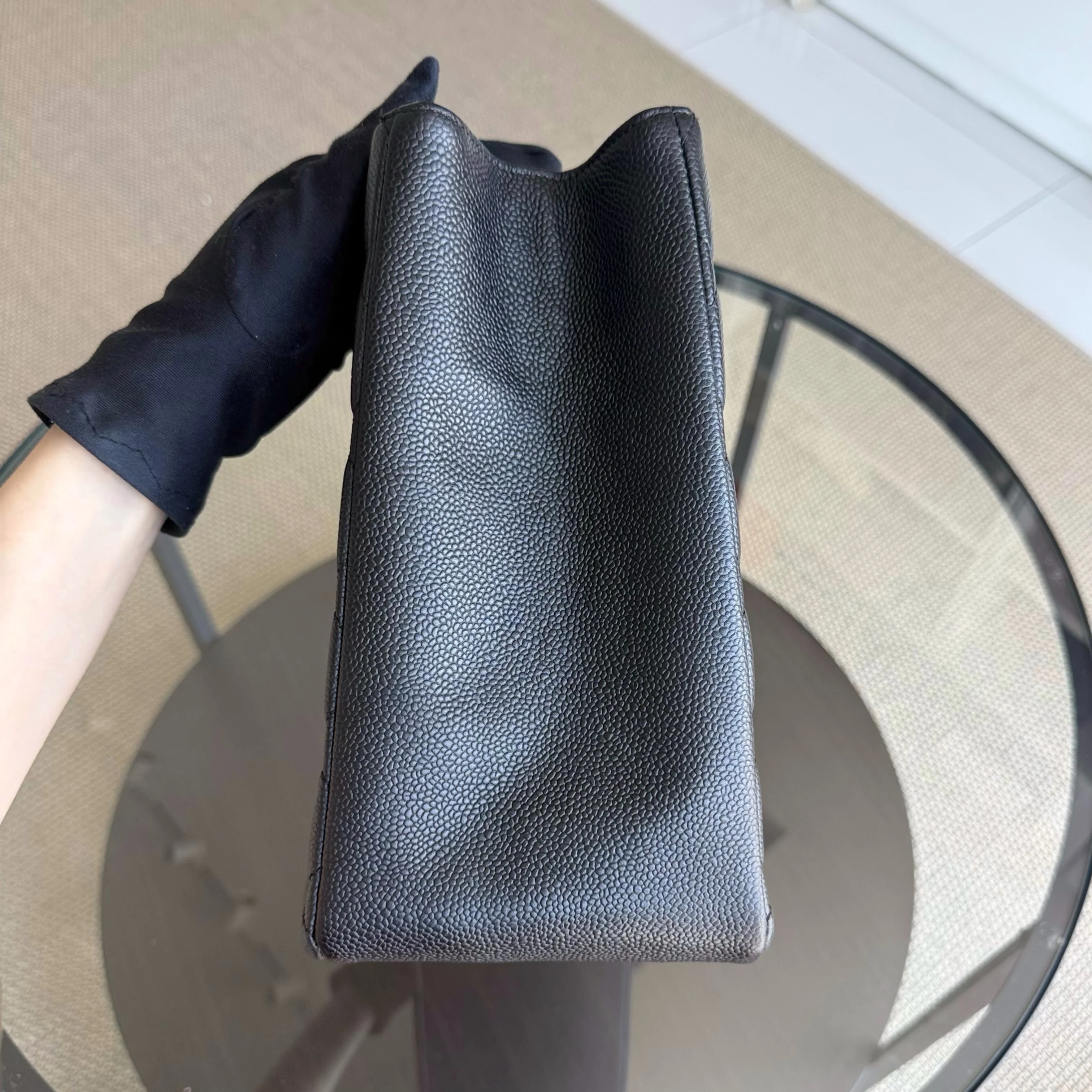 Chanel GST Grand Shopping Tote - Caviar Quilted Grained Calfskin Black Gold Hardware Series 13