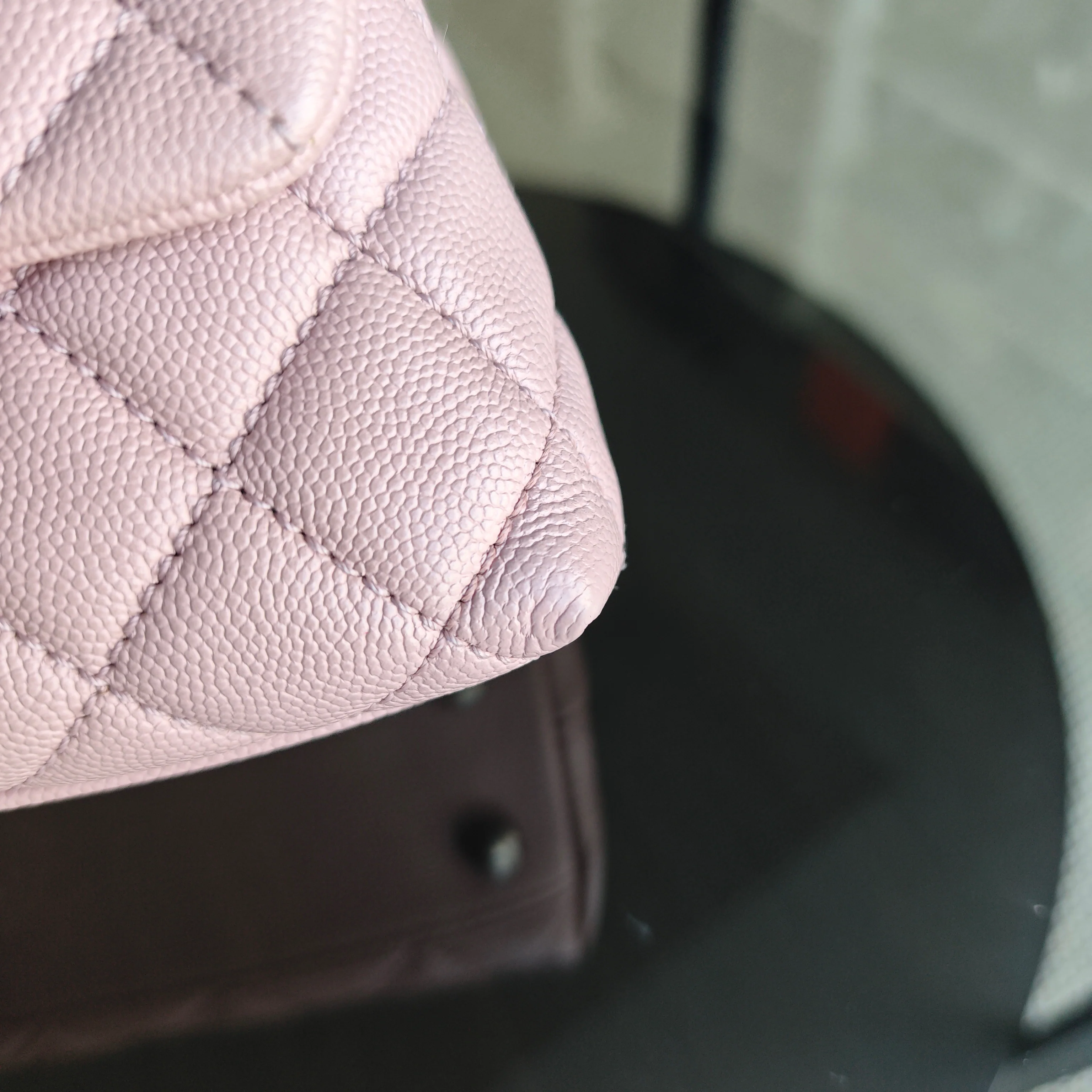 Chanel Coco Handle Small - Caviar Quilted Grained Calfskin Light Pink Silver Hardware Series 23