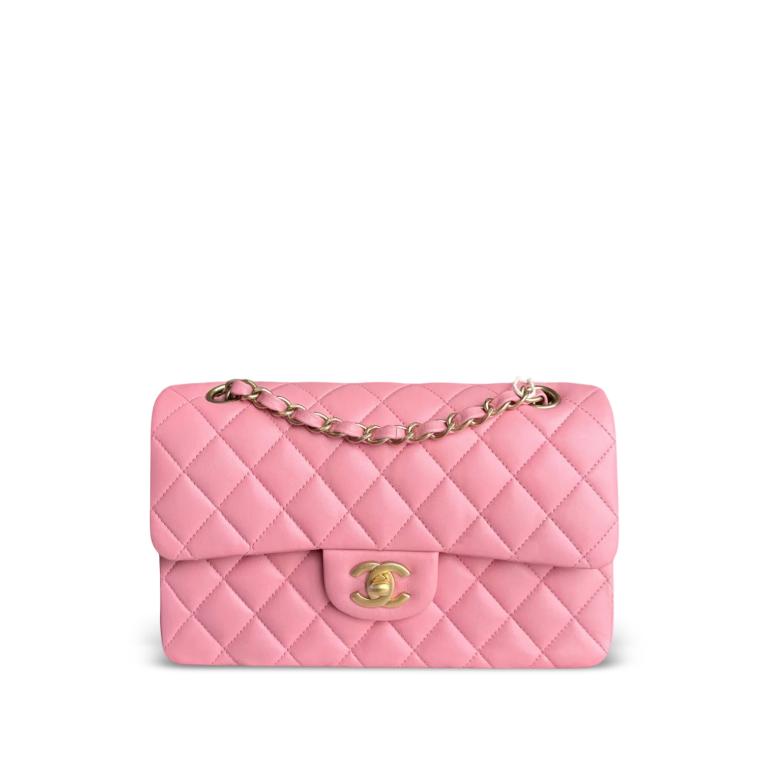 Chanel Classic Flap Small - Lambskin 23CM Quilted Pink Gold Hardware Series 27