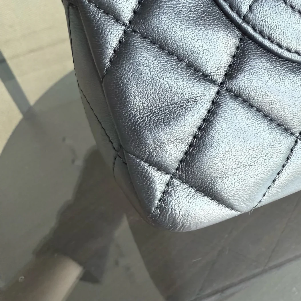 Chanel Classic Flap Jumbo - 30CM Single Flap Quilted Lambskin Black Gold Hardware Series 13